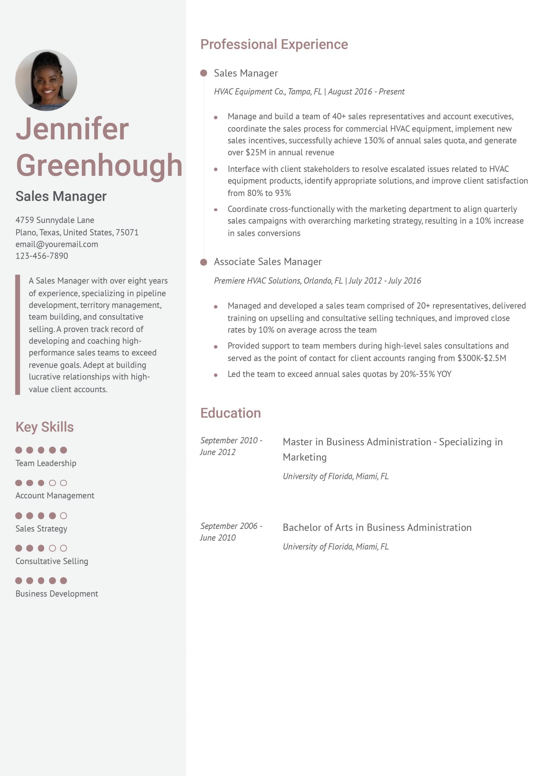 Sales Manager Resume Examples and Templates for 2024