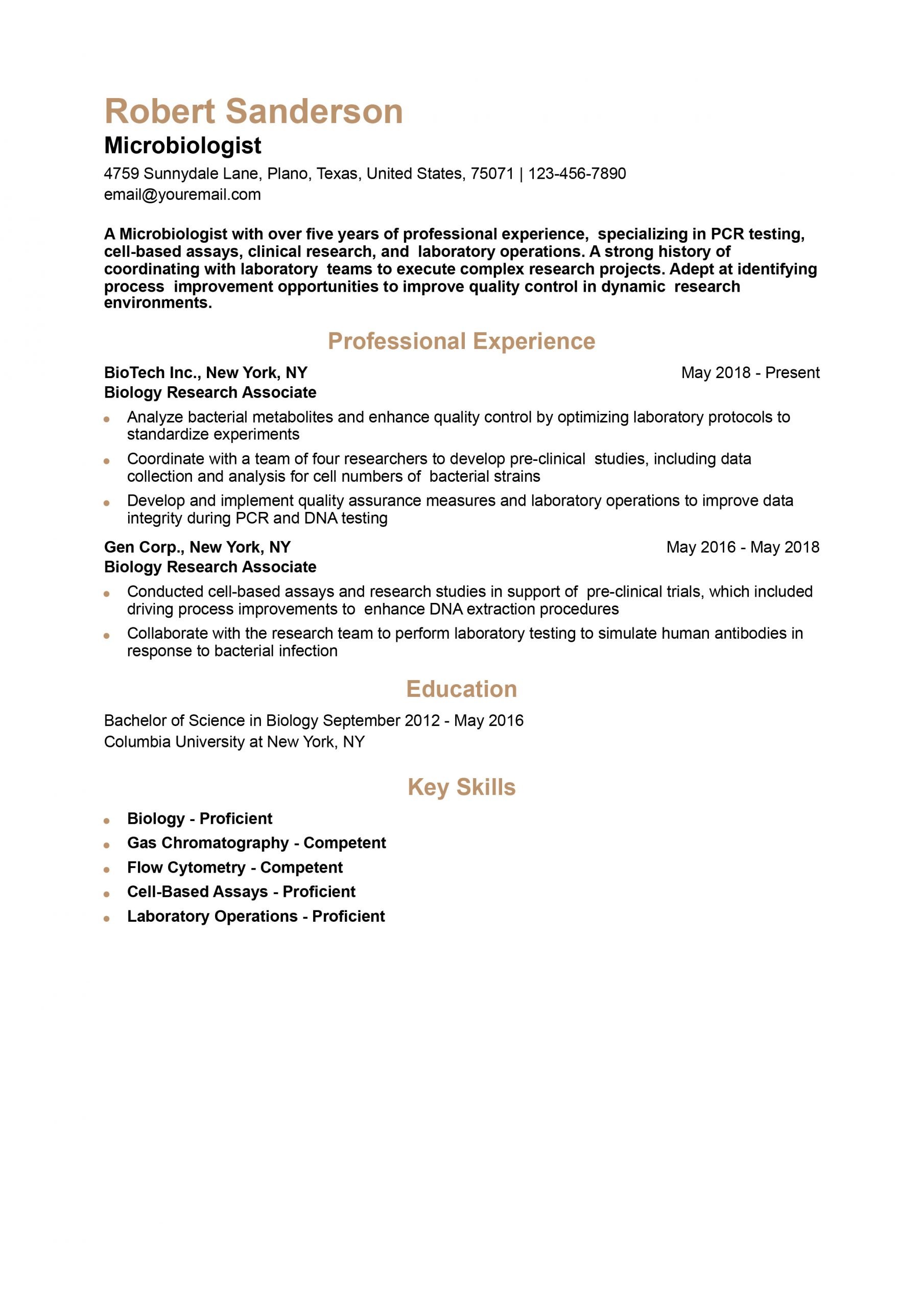Biology Resume Examples and Templates for 2024