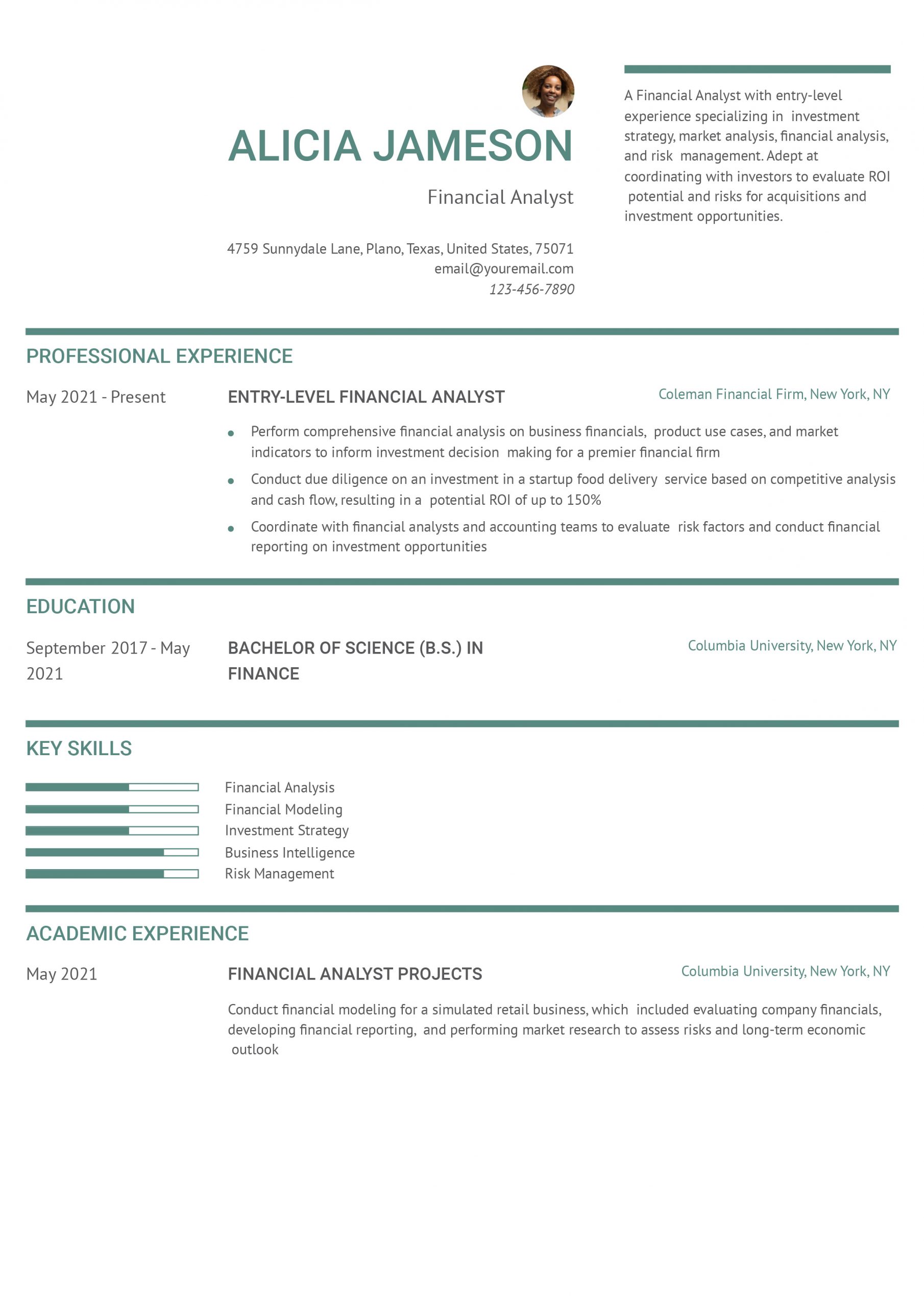 Entry-Level Financial Analyst Resume Examples and Templates for 2024