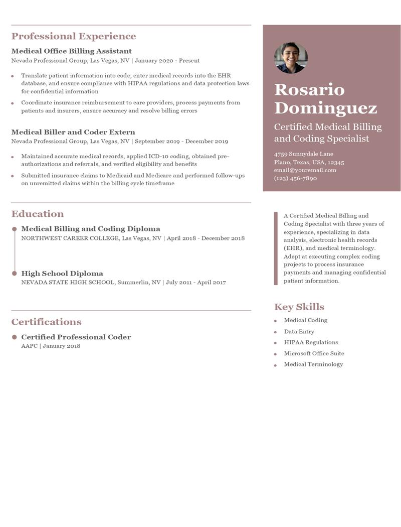 Medical Billing and Coding Specialist Resume Examples and Templates for 2024