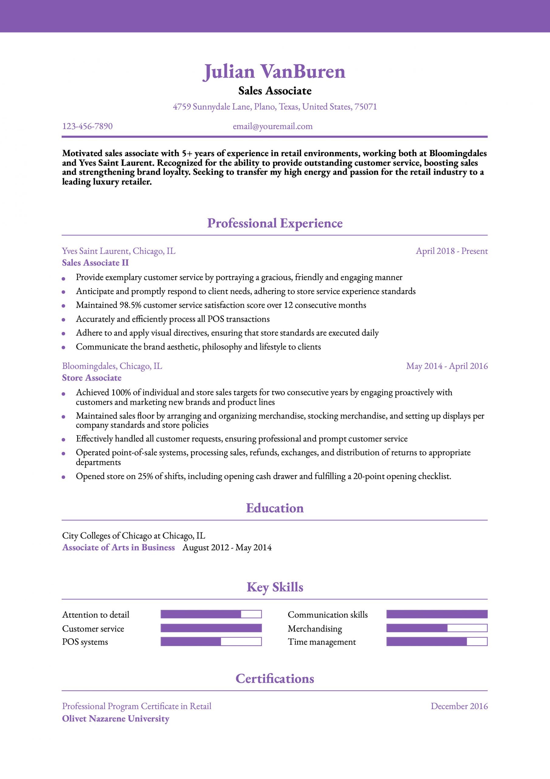 Sales Associate Resume Examples and Templates for 2024