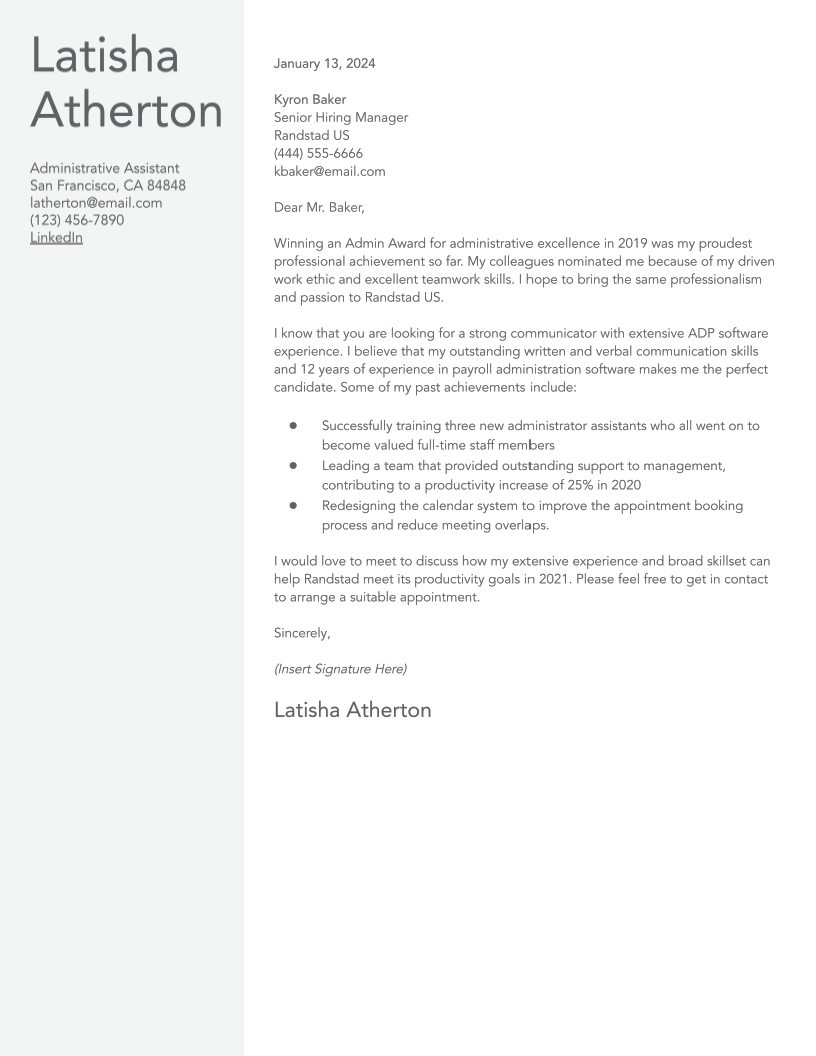 Administrative Assistant Cover Letter Examples and Templates for 2024