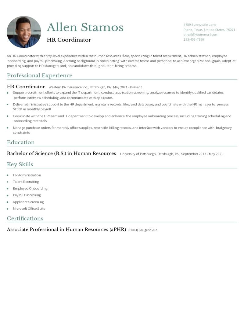 HR Coordinator Resume Examples and Templates for 2024