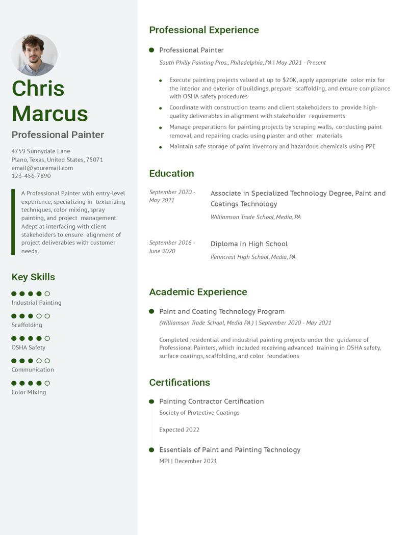Professional Painter Resume Examples and Templates for 2024