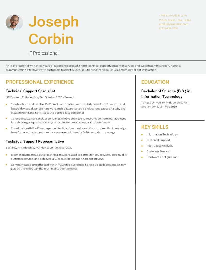Technical Support Resume Examples and Templates for 2024