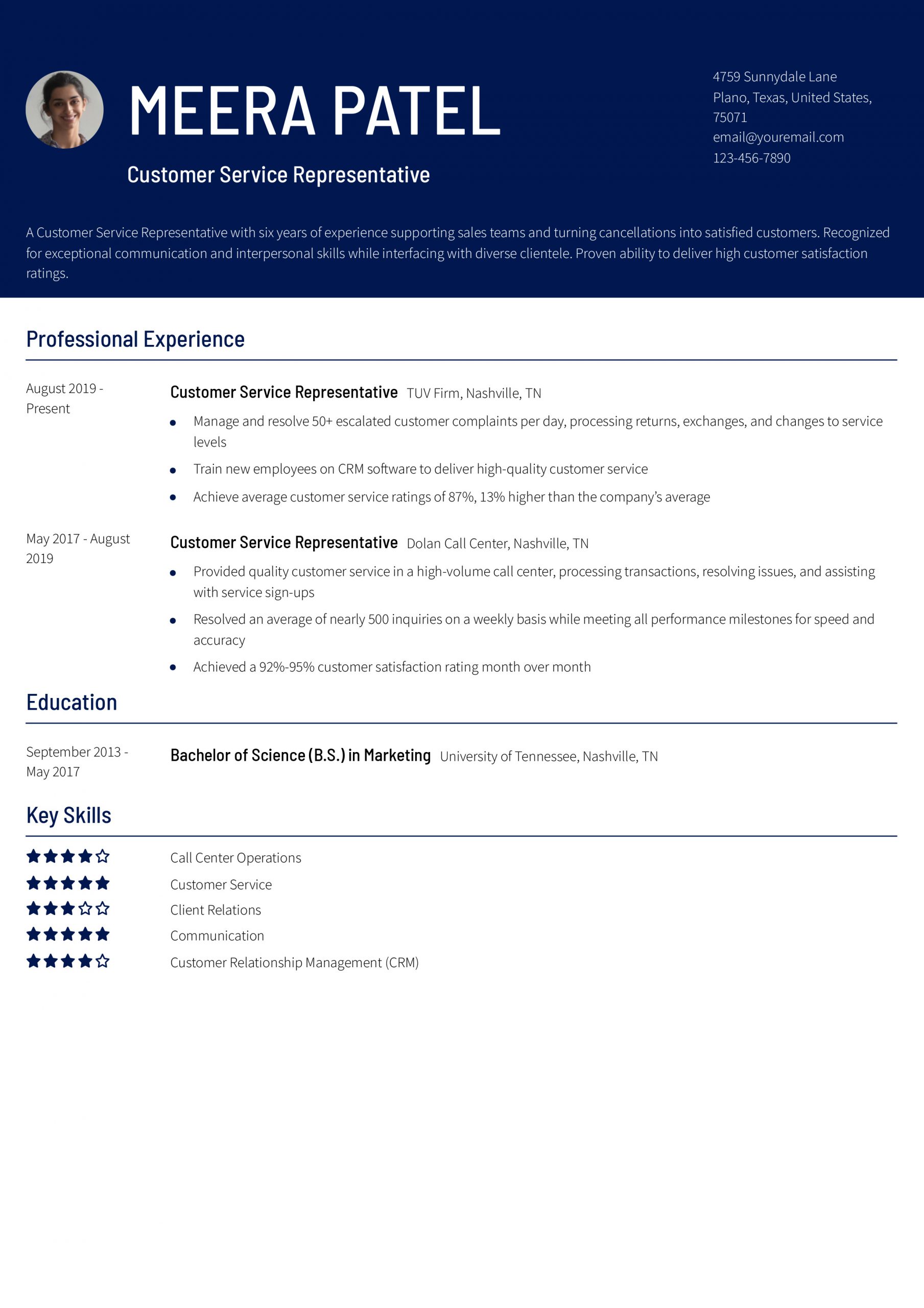Customer Service Representative Resume Examples and Templates for 2024