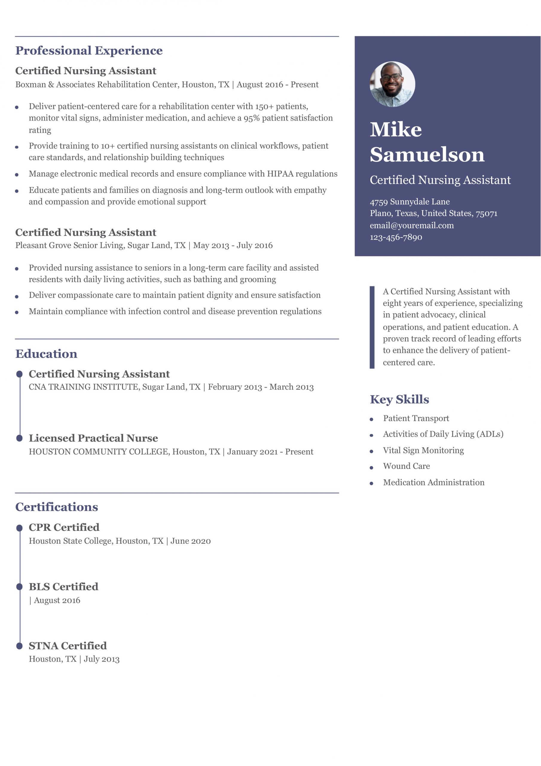 Nursing Assistant Resume Examples and Templates for 2024