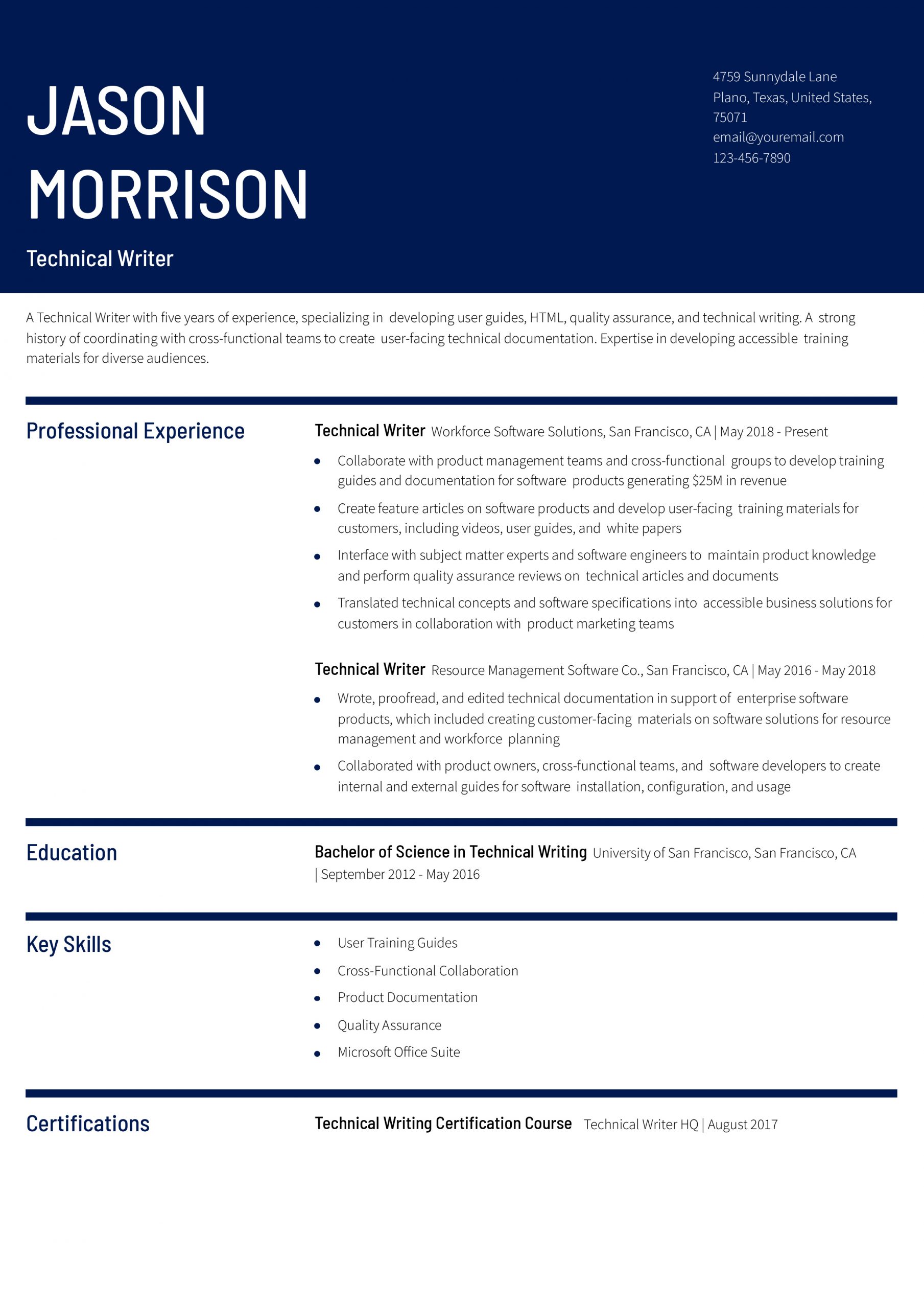 Technical Writer Resume Examples and Templates for 2024