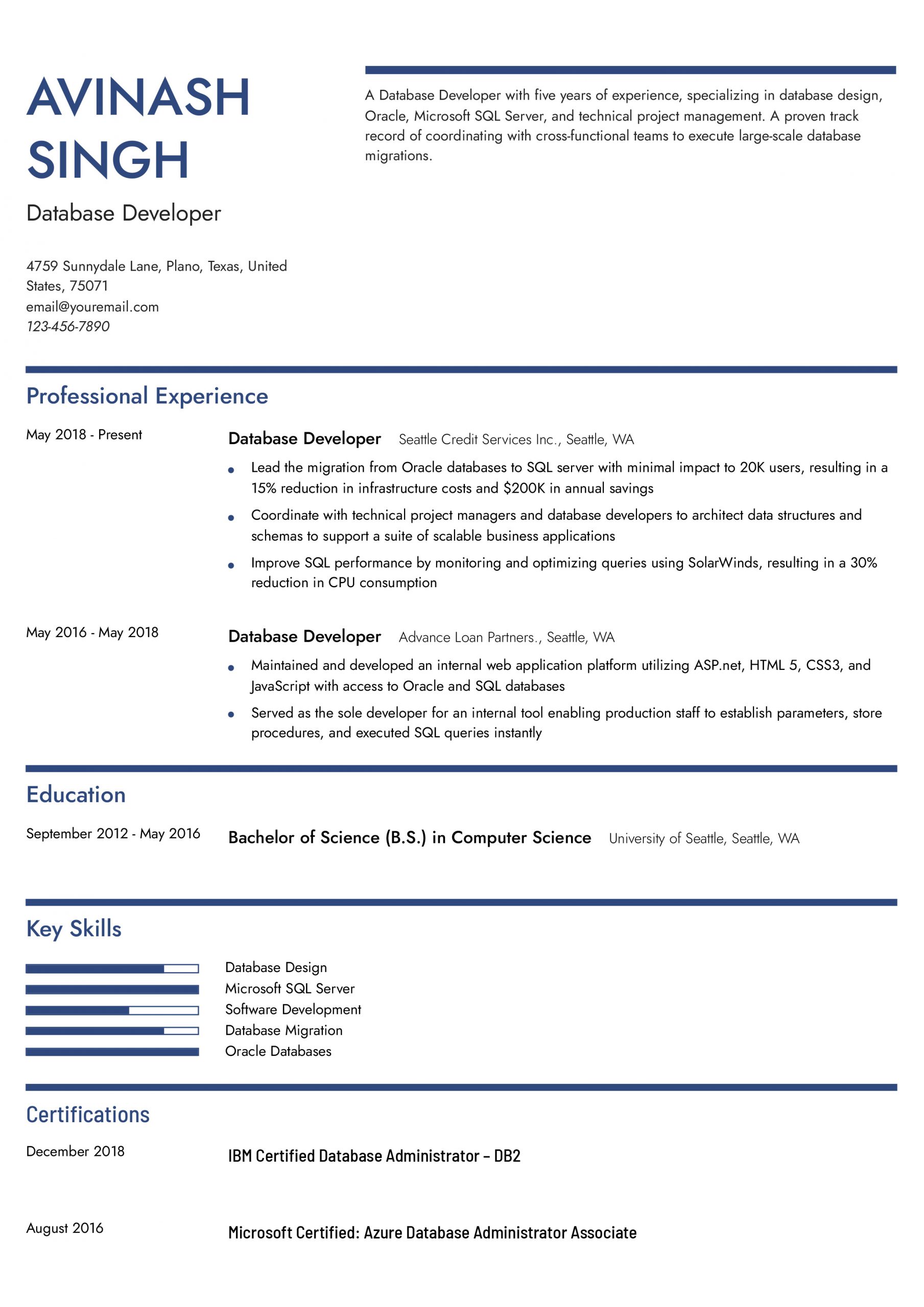 Database Developer Resume Examples and Templates for 2024