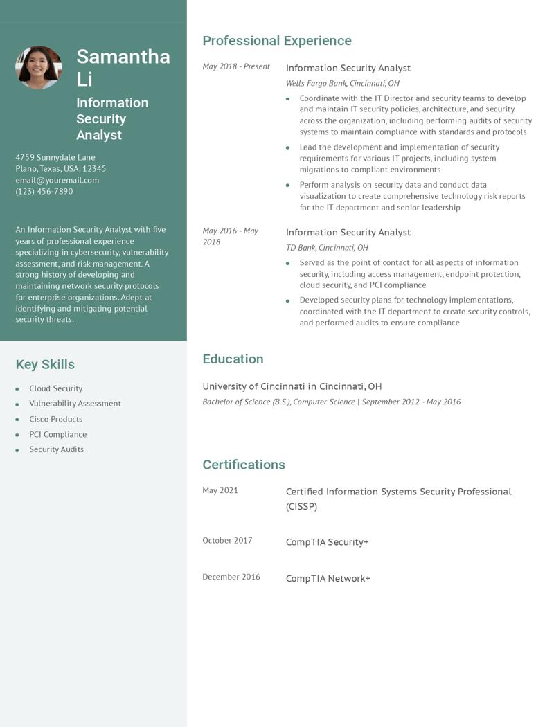 Information Security Analyst Resume Examples and Templates for 2024
