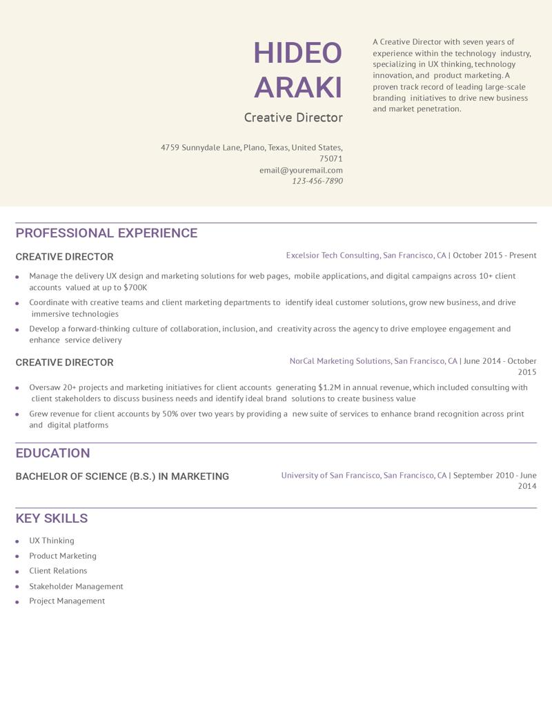 Creative Director Resume Examples and Templates for 2024