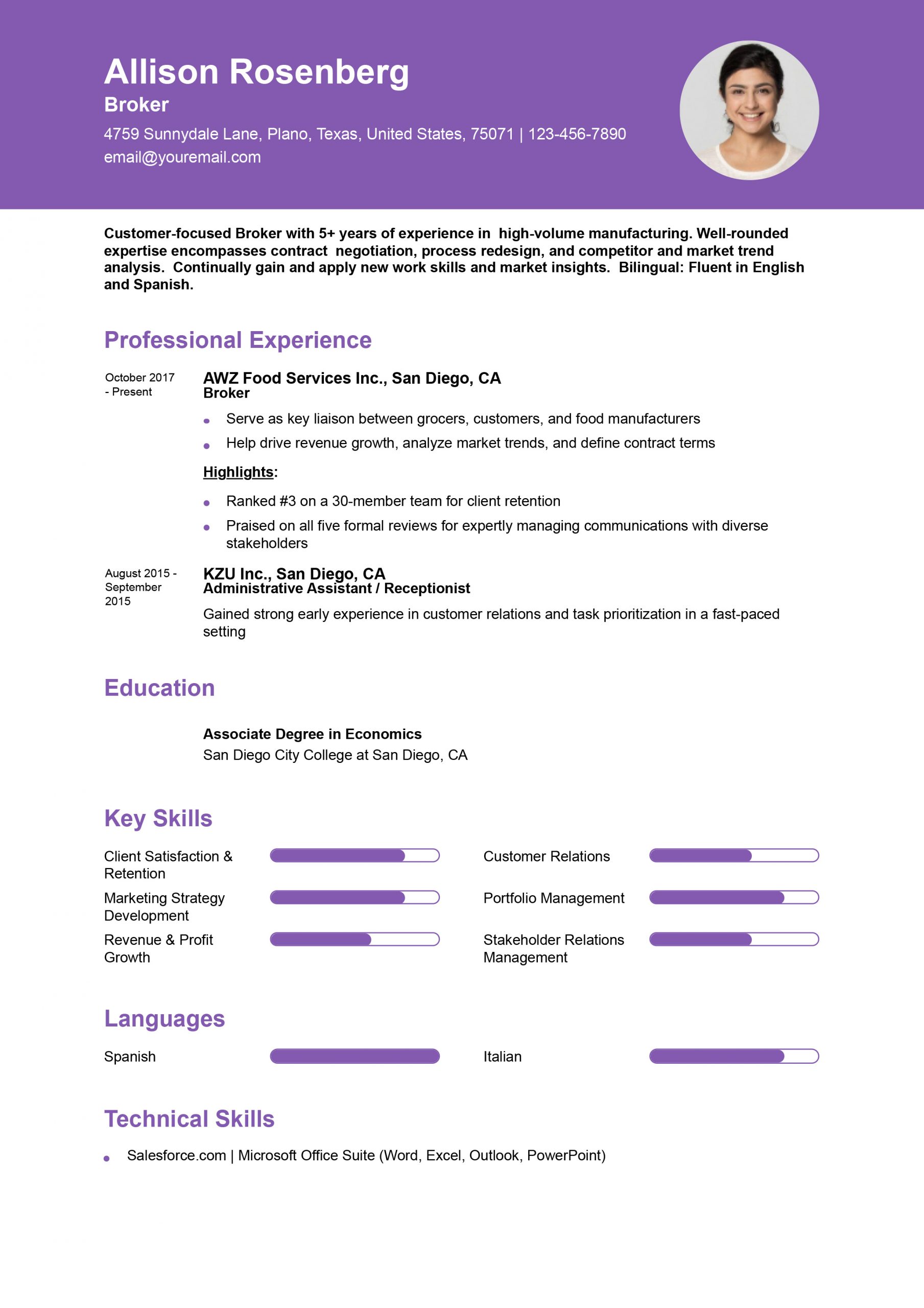 Broker Resume Examples and Templates for 2024