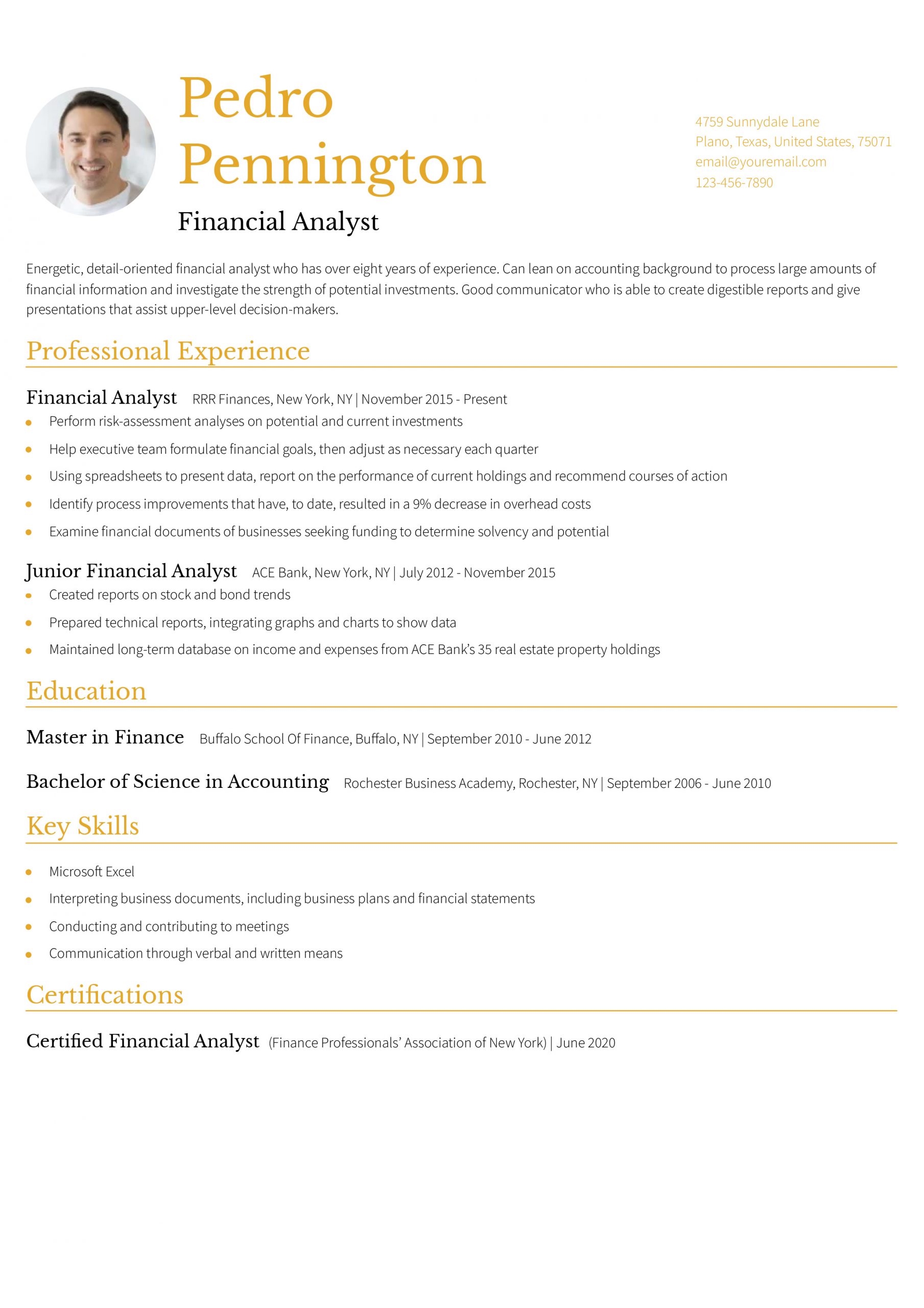 Financial Analyst Resume Examples and Templates for 2024