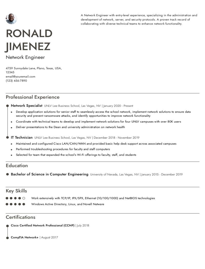 Network Engineer Resume Examples and Templates for 2024