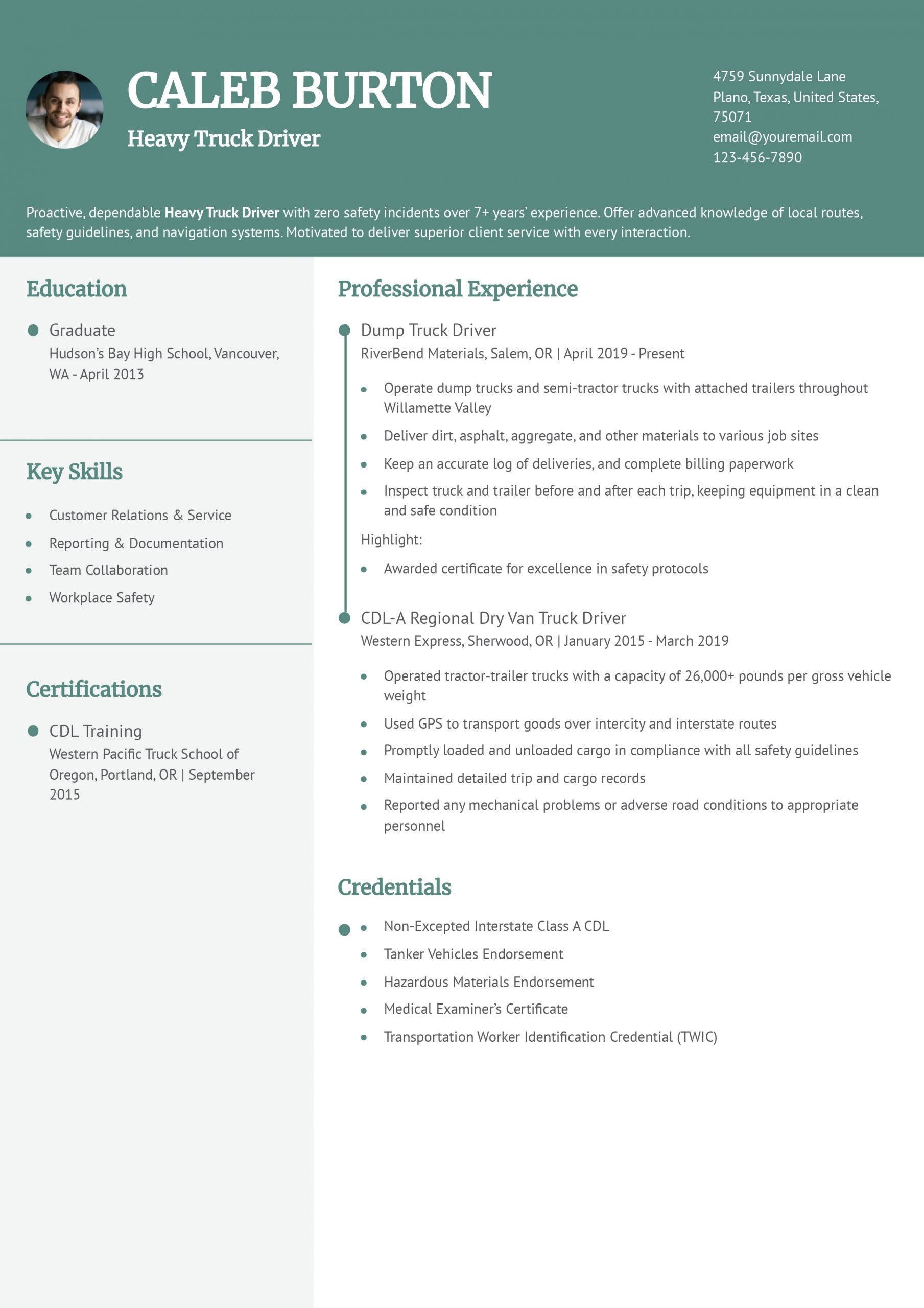 Truck Driver Resume Examples and Templates for 2024