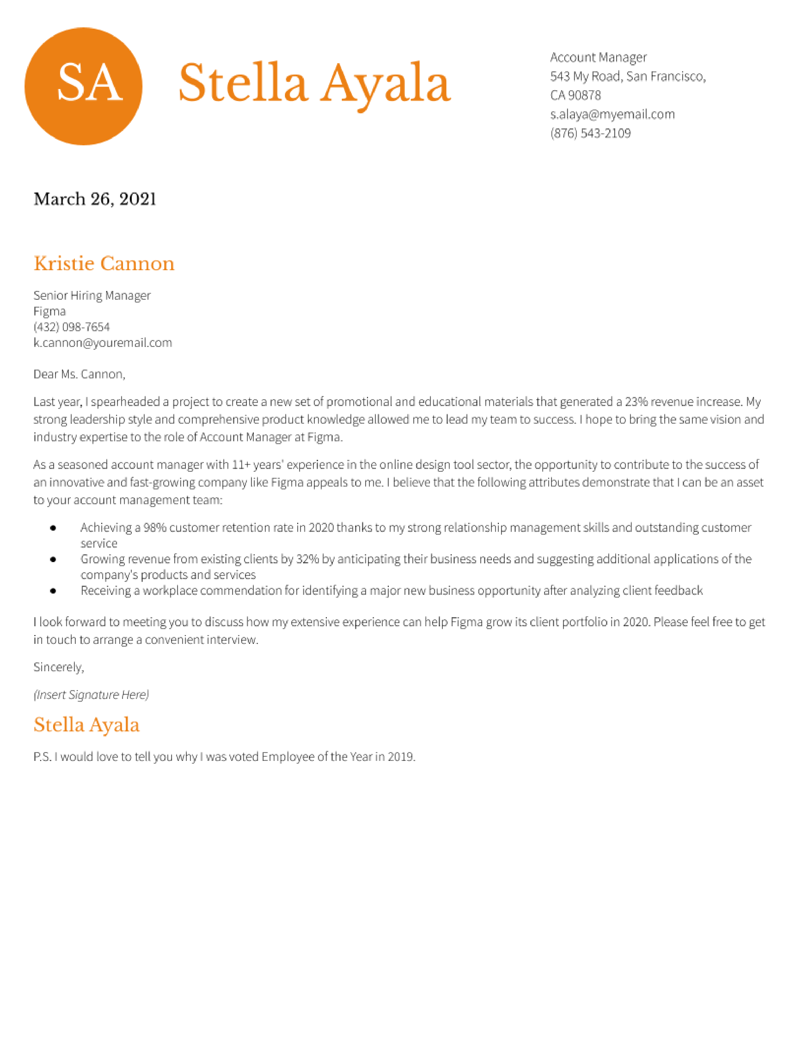 Account Manager Cover Letter Examples and Templates for 2024