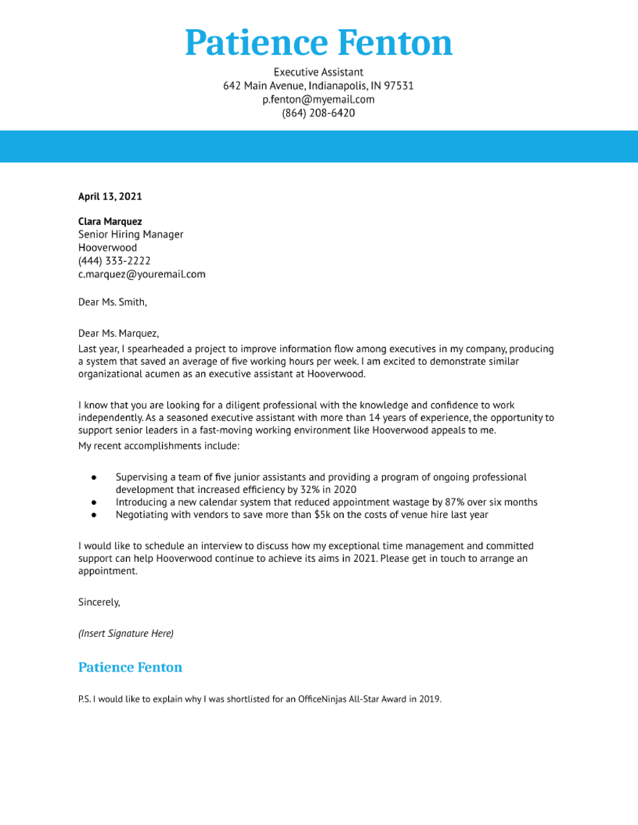 Executive Assistant Cover Letter Examples and Templates for 2024
