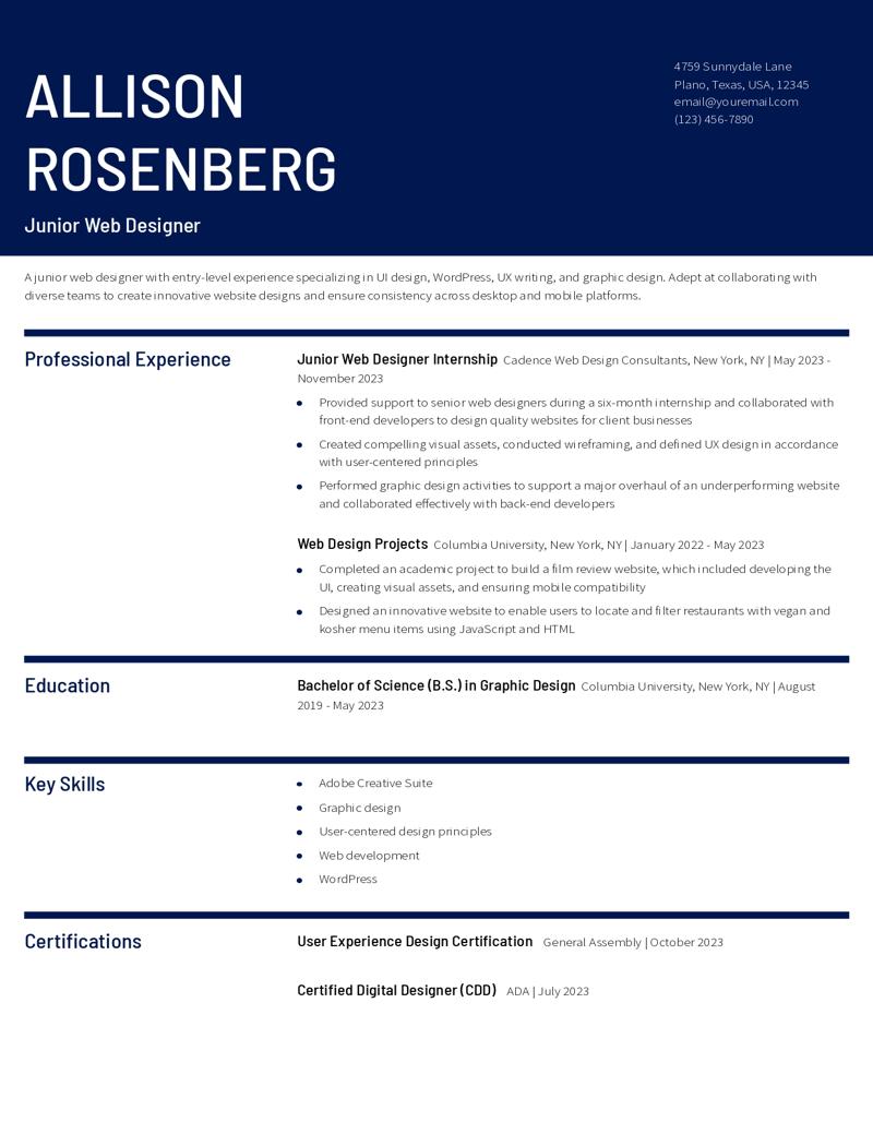 Traditional Resume Examples and Templates for 2024