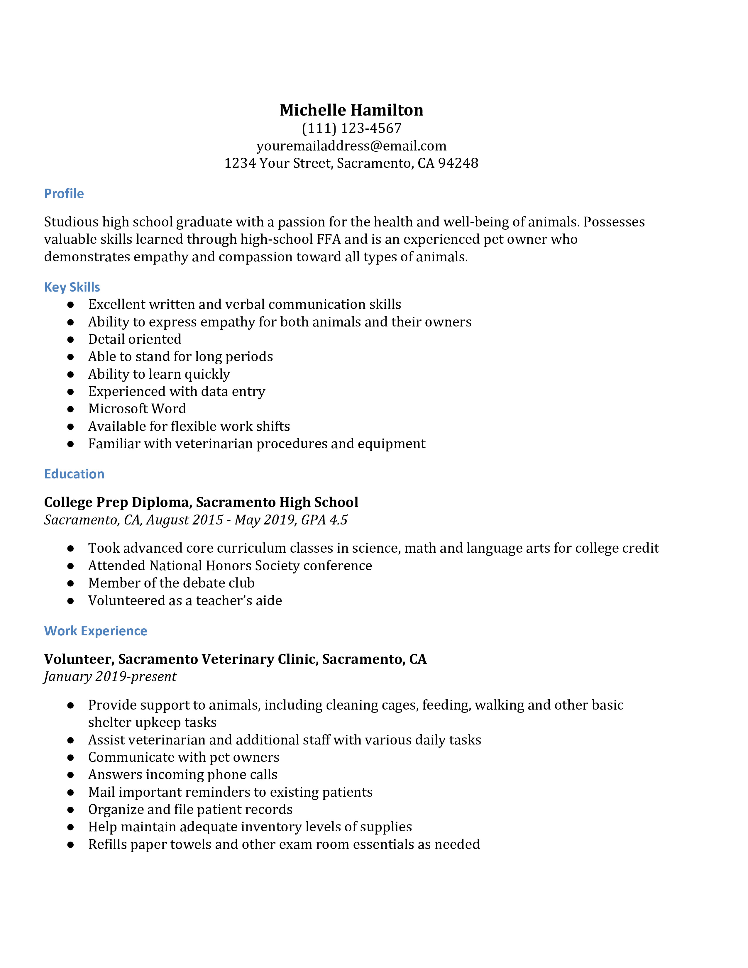 Core qualifications resume examples