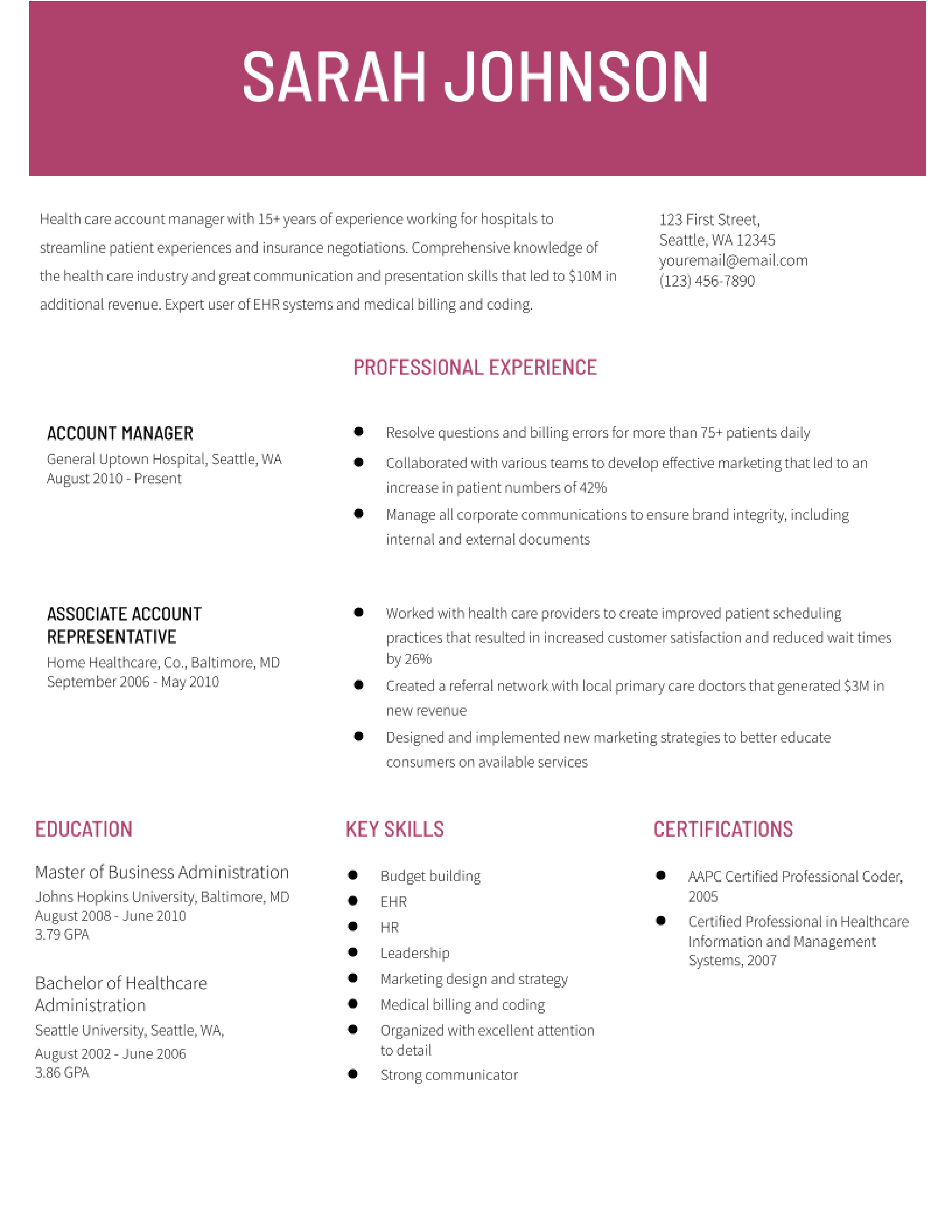 Account Manager Resume Examples and Templates for 2023 - ResumeBuilder.com