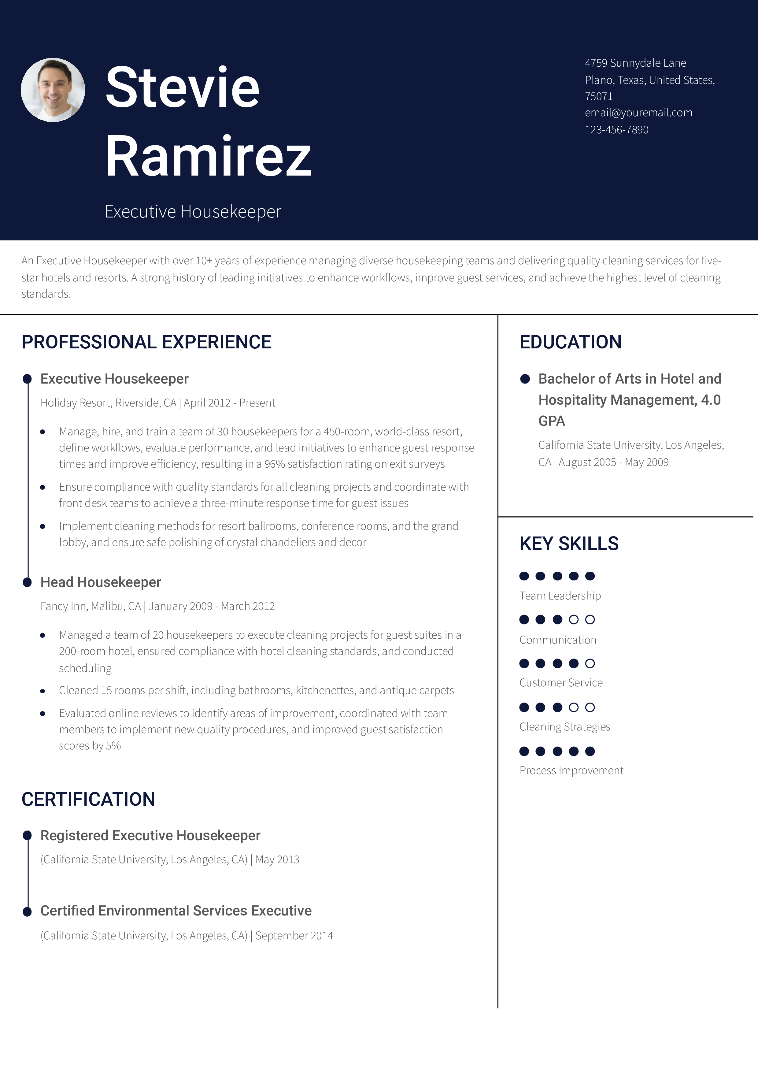 Housekeeper Resume Examples and Templates for 2024