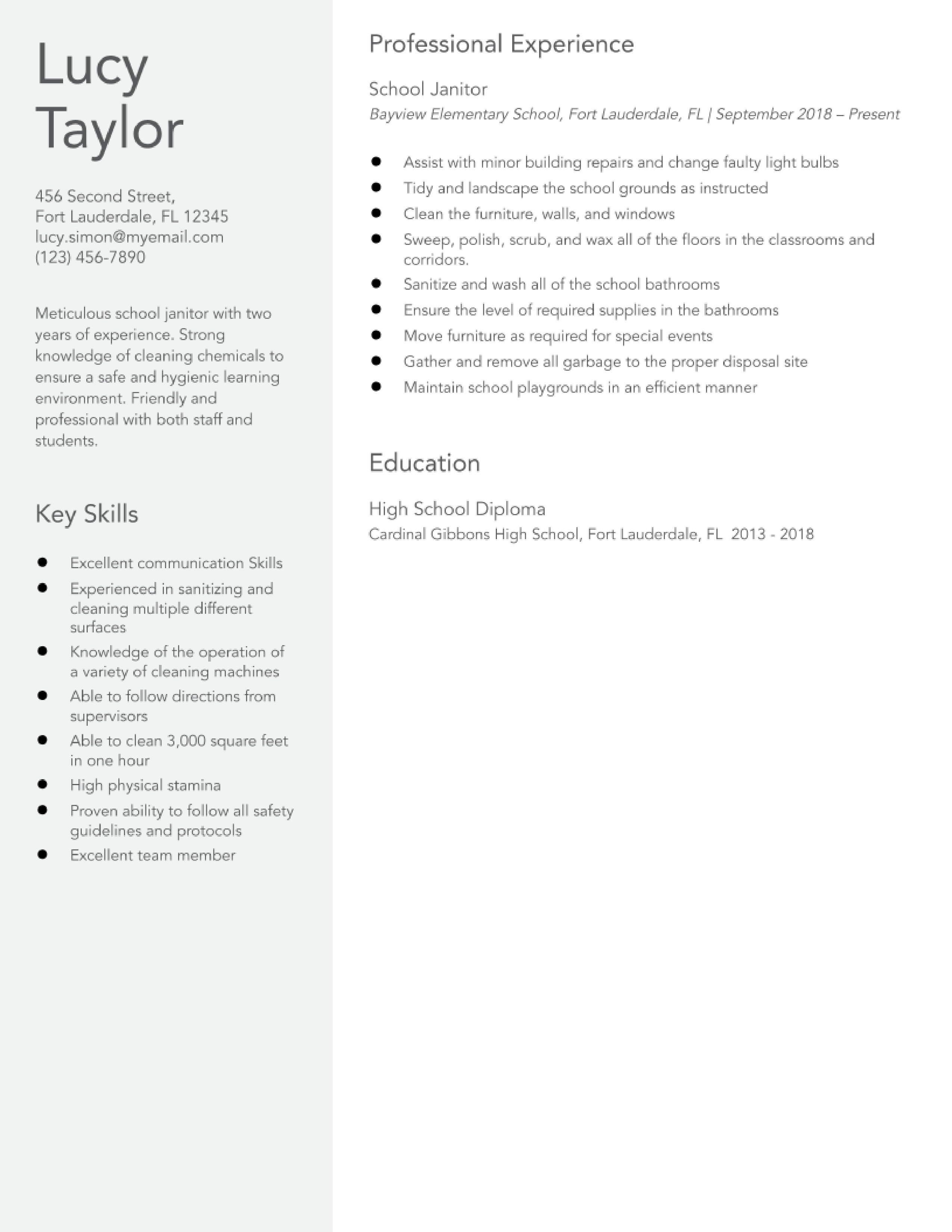 Janitor Resume Examples and Templates for 2024