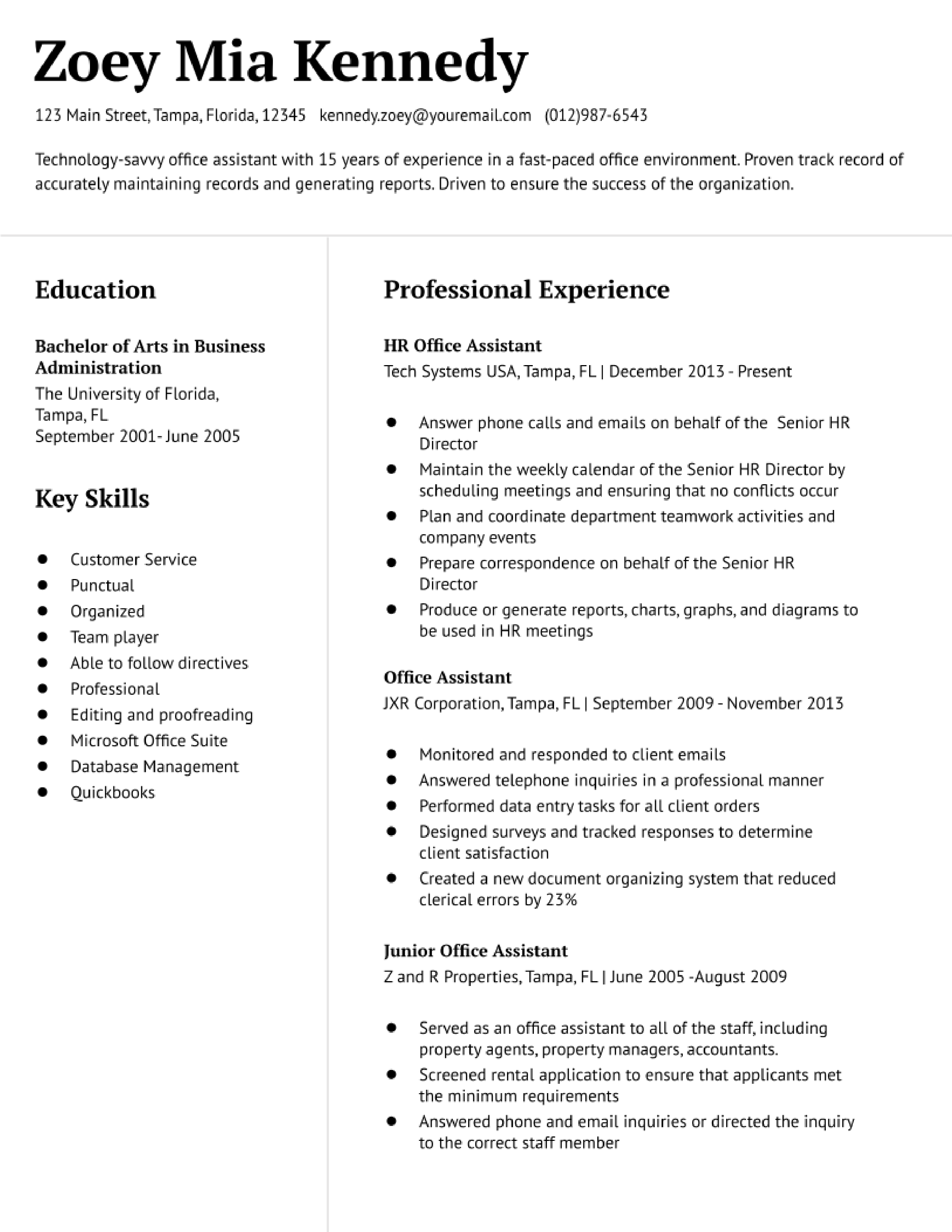 Office Assistant Resume Examples and Templates for 2024