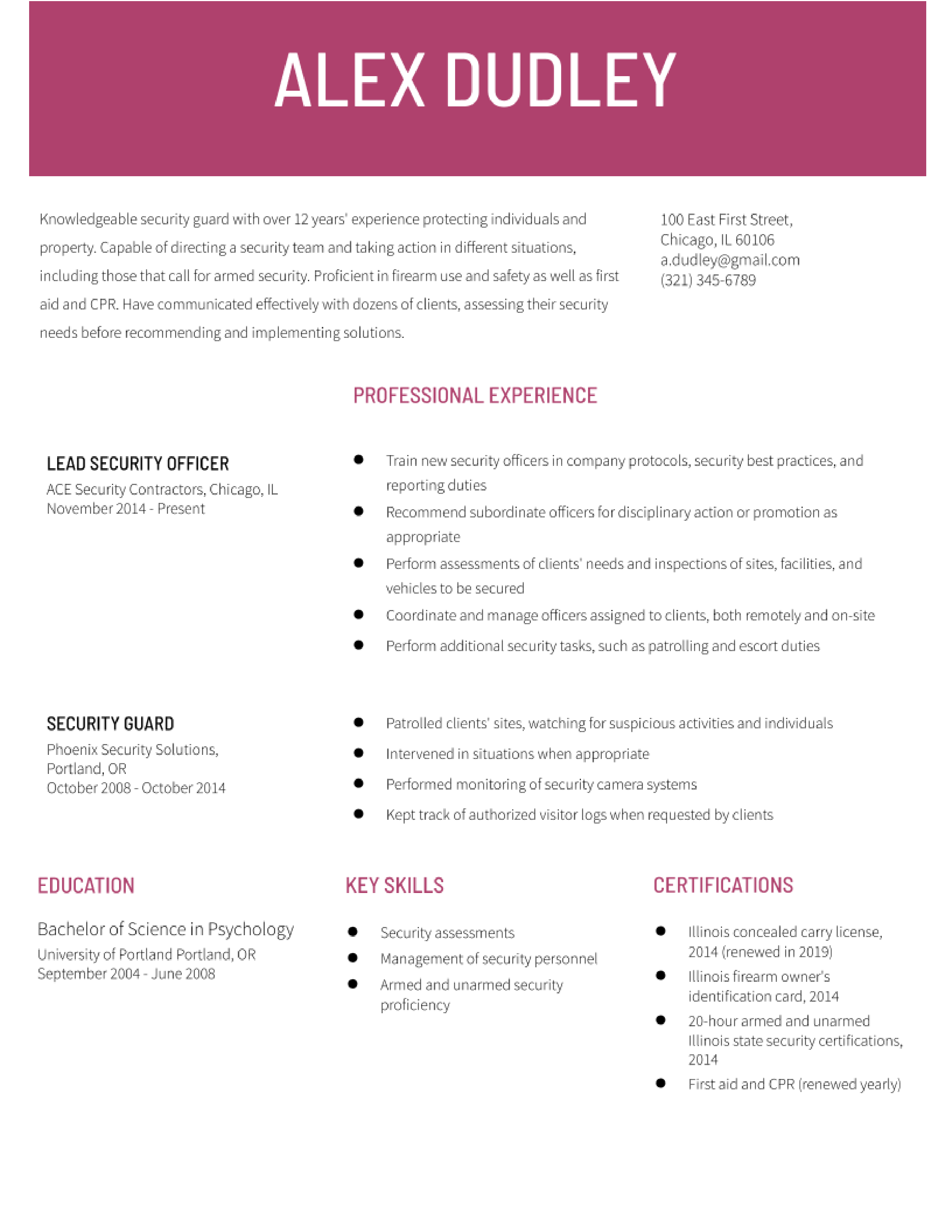 Security Guard Resume Examples and Templates for 2024