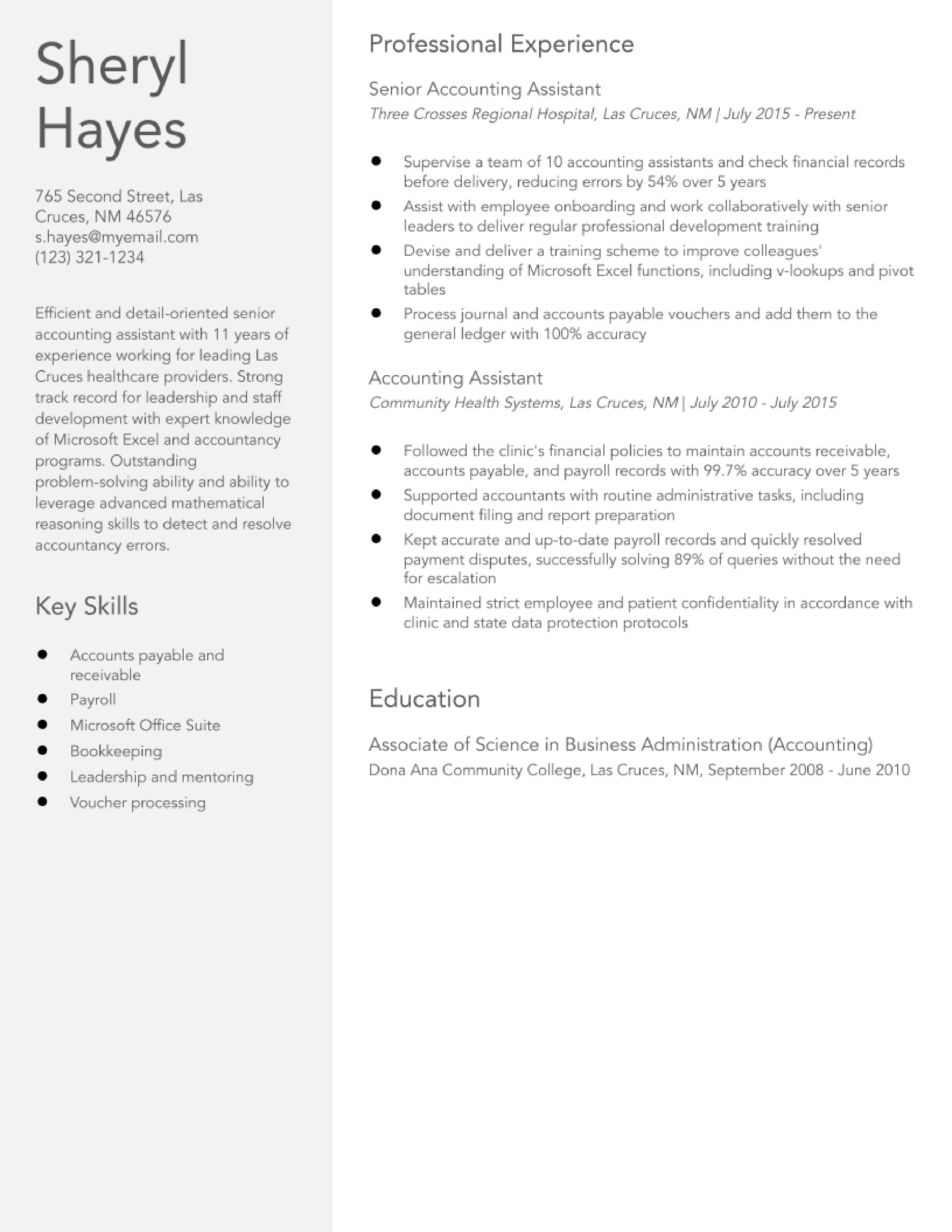 Accounting Assistant Resume Examples in 2023 - ResumeBuilder.com