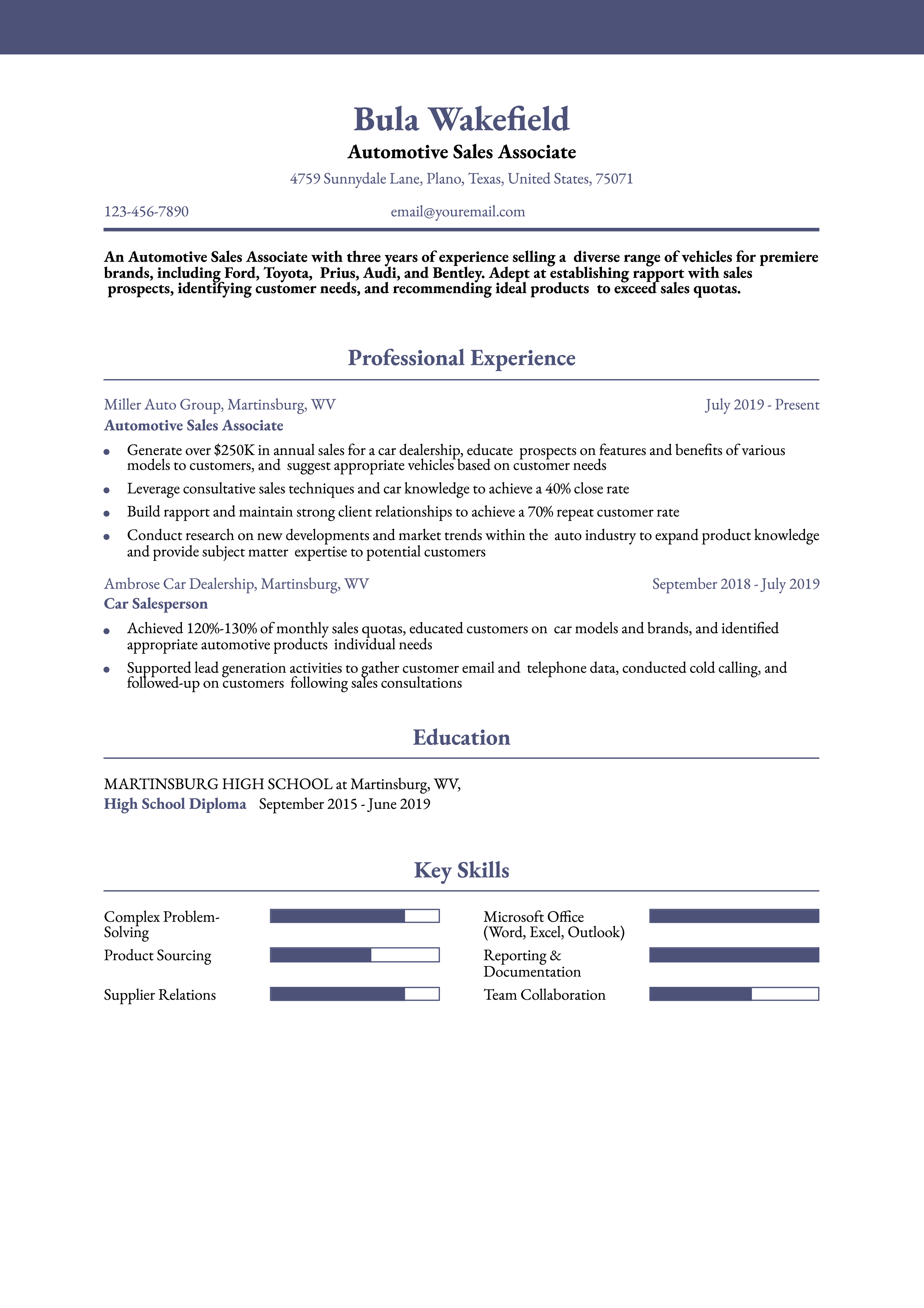 Car Salesman Resume Examples and Templates for 2024