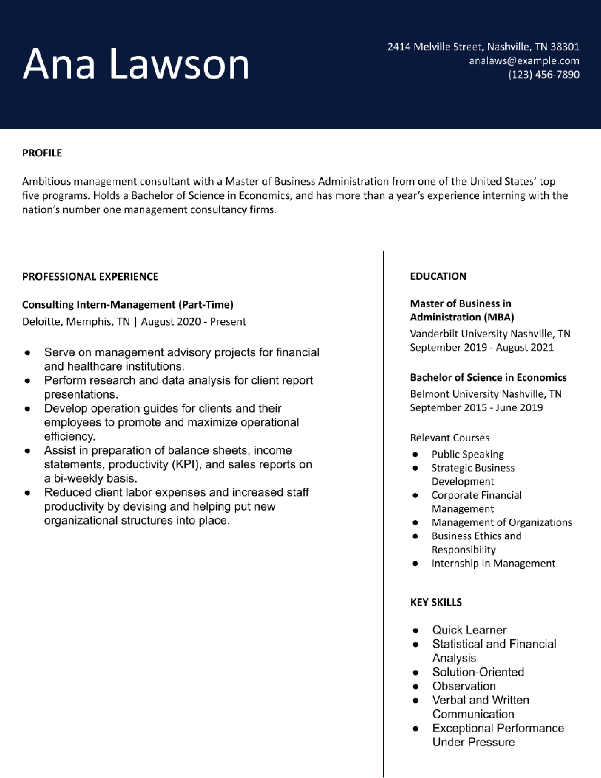 Management Consultant Resume Examples in 2022 - ResumeBuilder.com