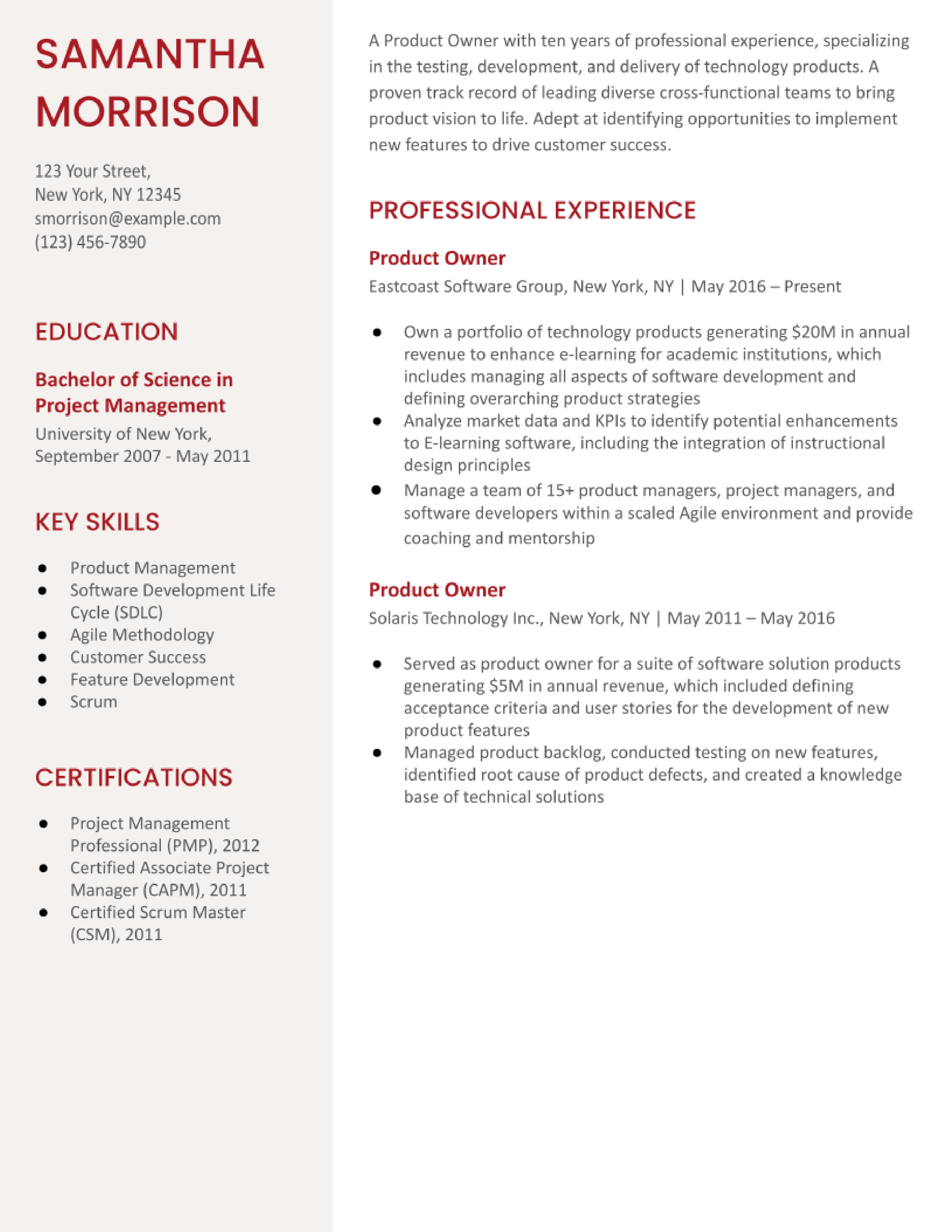 agile work environment resume