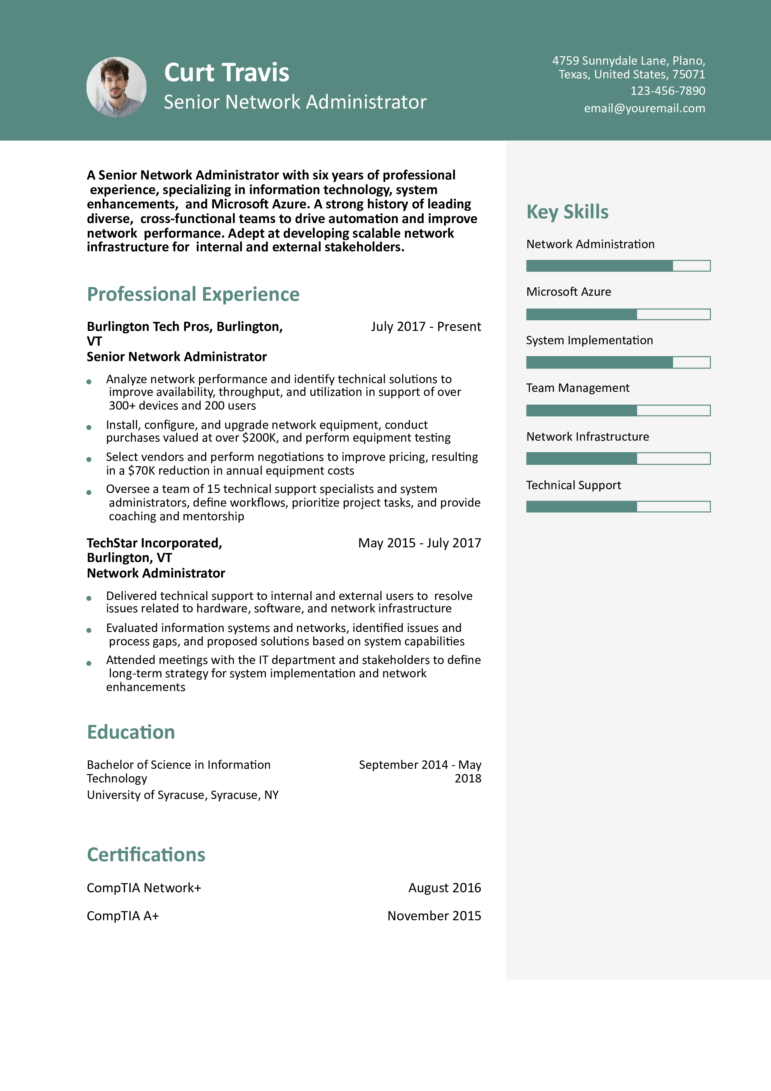 Network Administrator Resume Examples and Templates for 2024