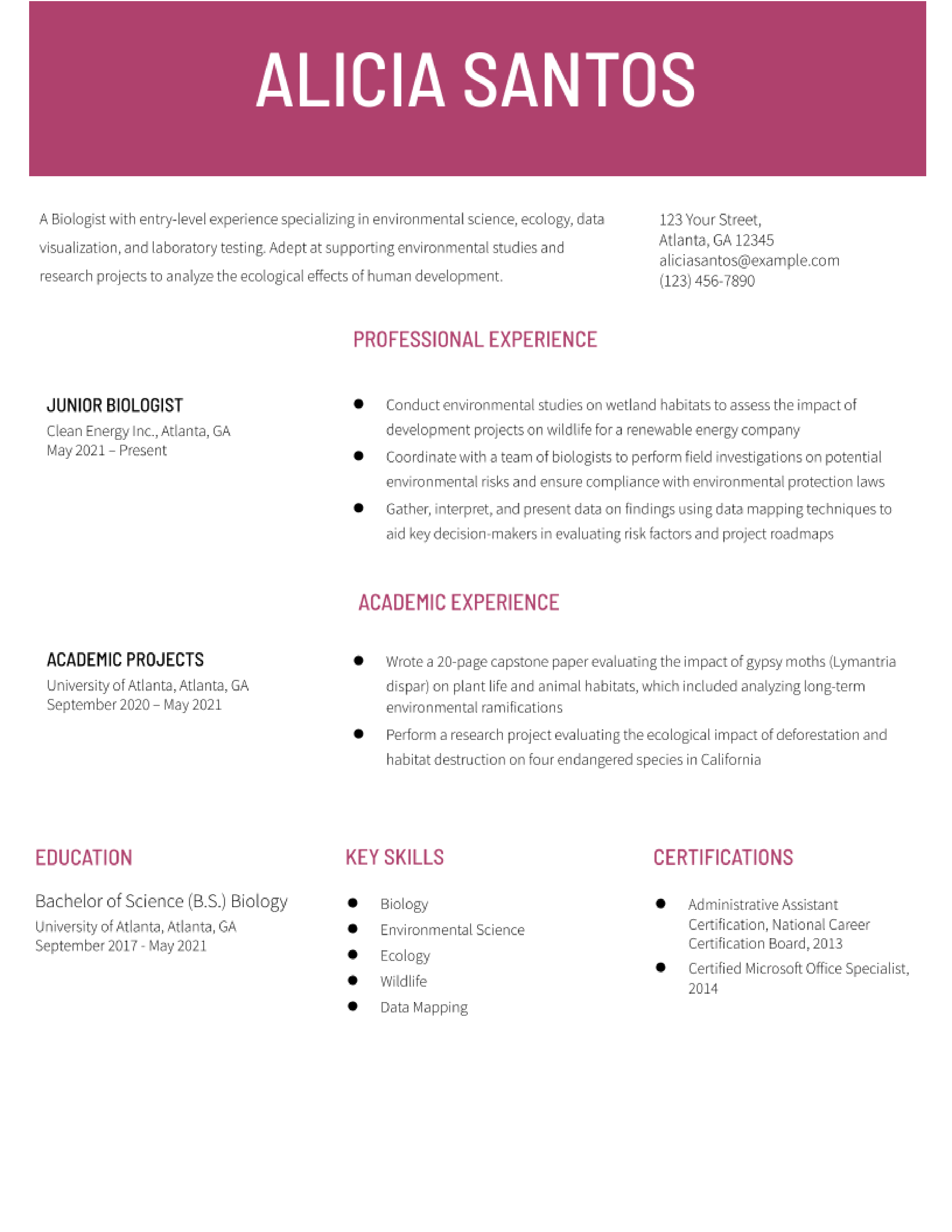 Entry Level Biology Job Resume Resume Example Gallery vrogue.co