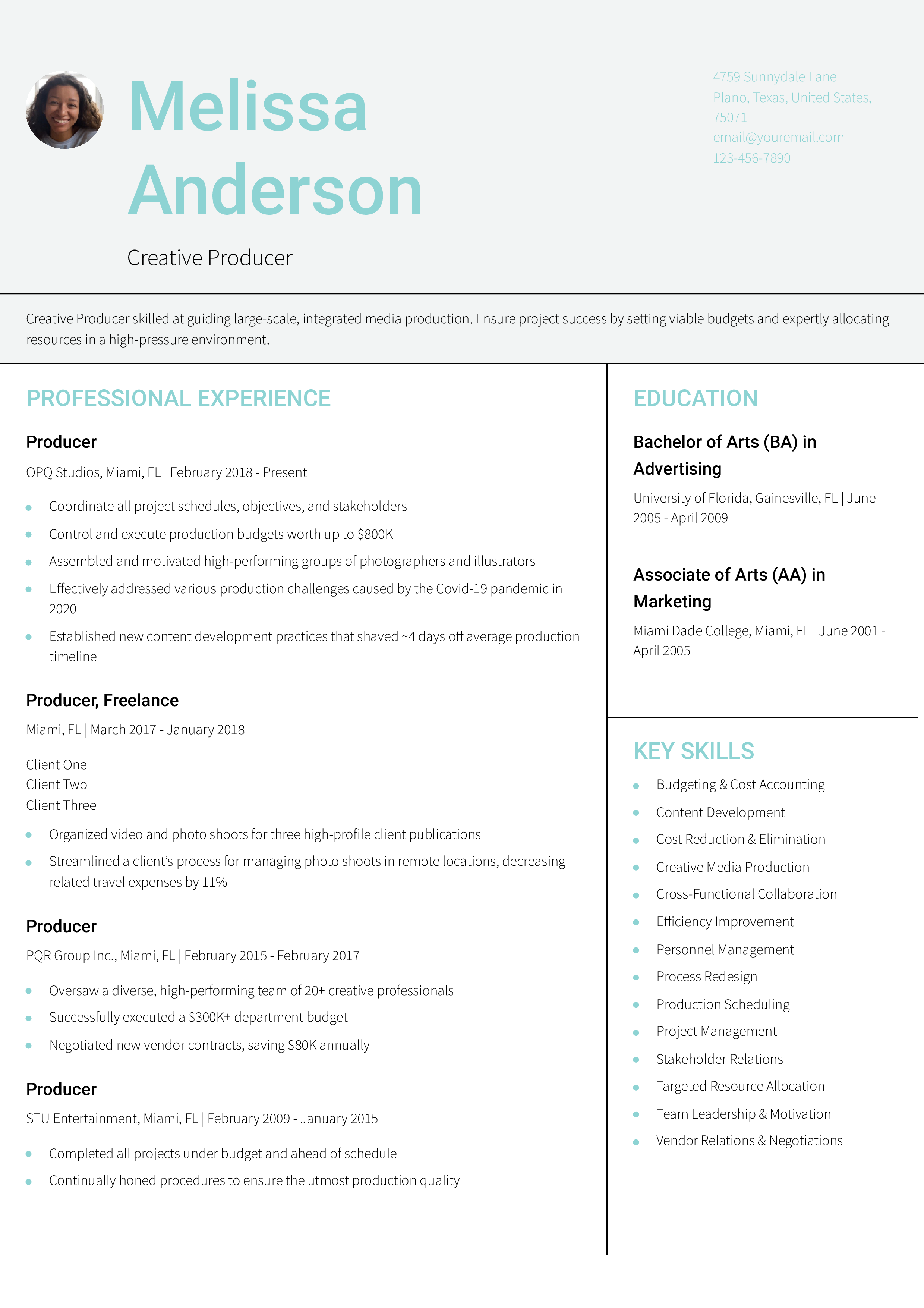Producer Resume Examples and Templates for 2024