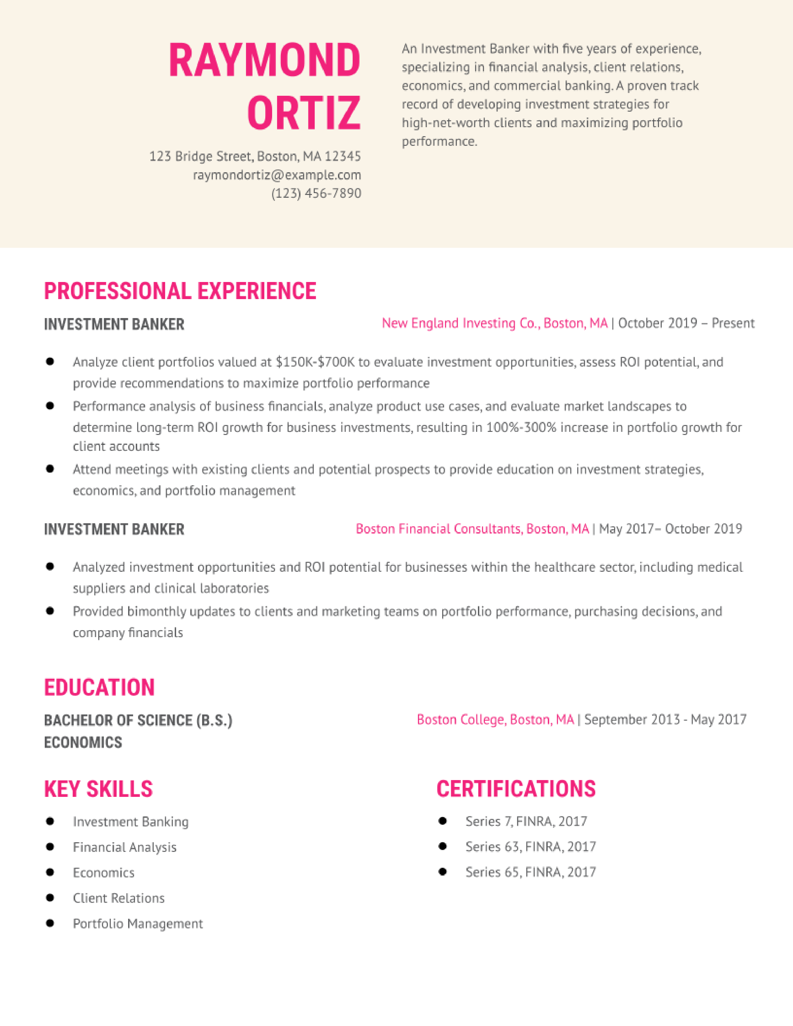 Investment Banking Resume Examples and Templates for 2023 -  ResumeBuilder.com