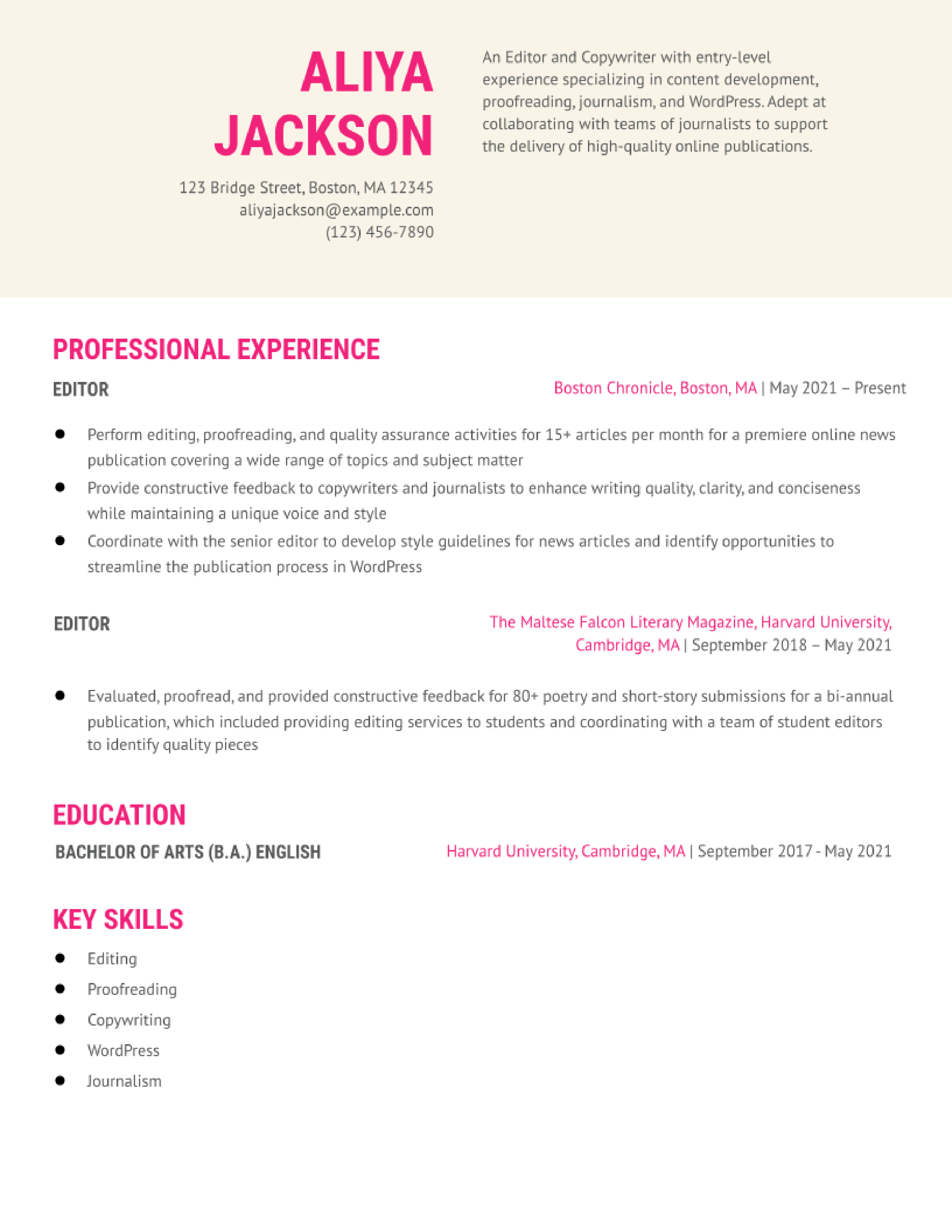 Editor Resume Examples and Templates for 2024