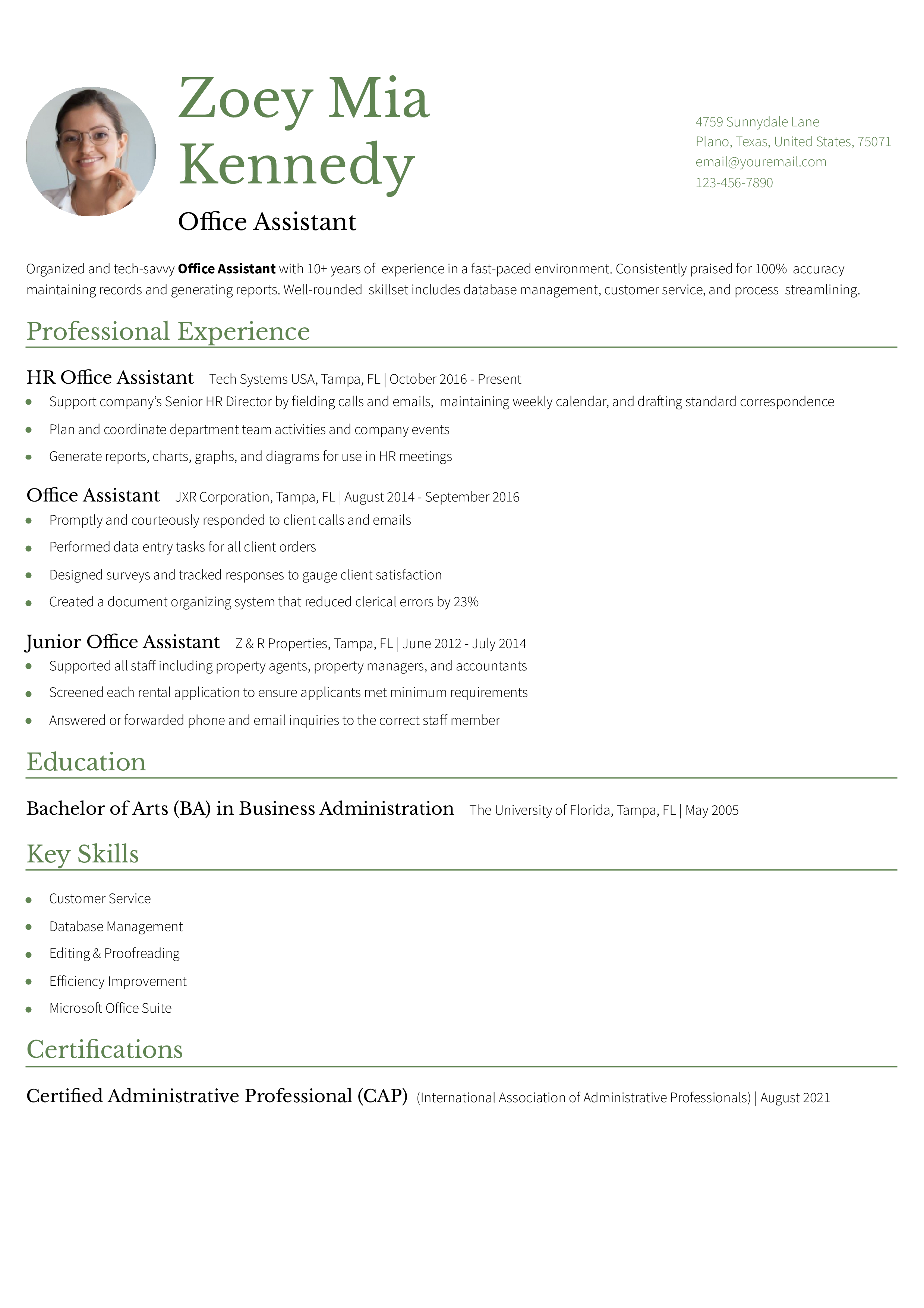 Office Assistant Resume Examples and Templates for 2024