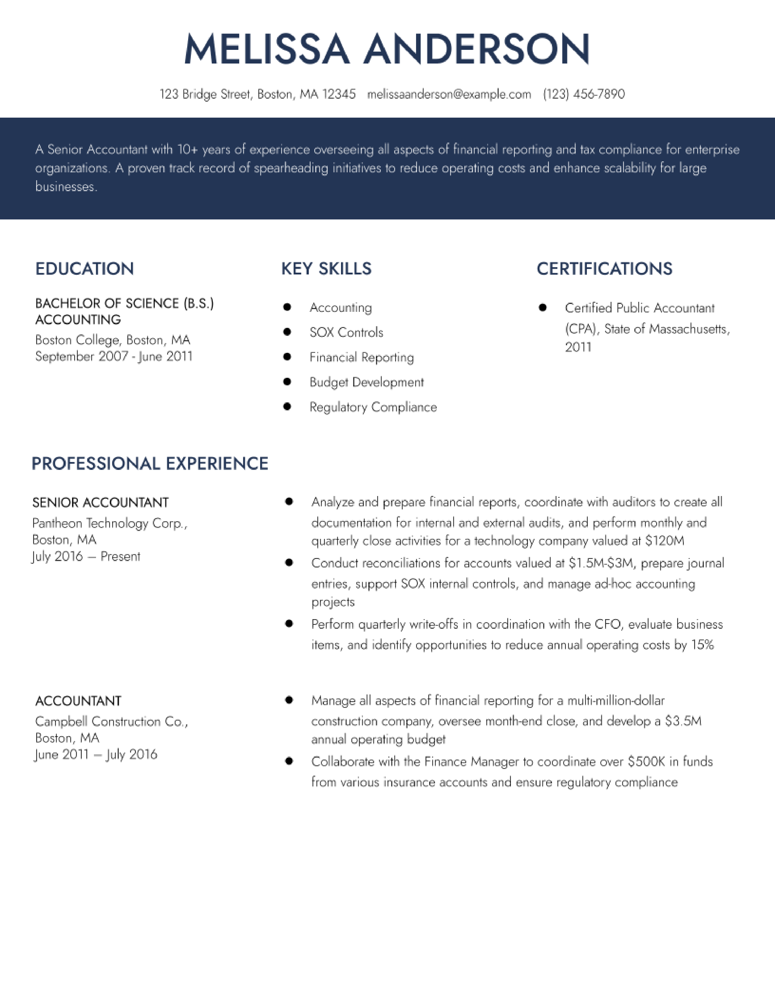 General Accountant Resume Examples and Templates for 2023 -  ResumeBuilder.com