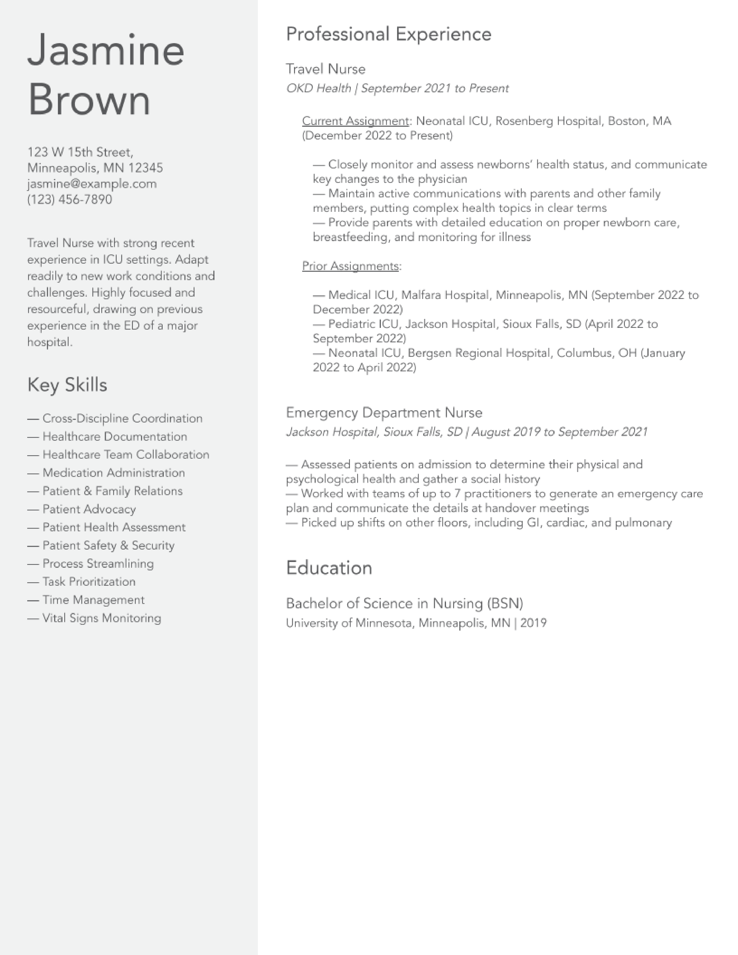 Travel Nurse Resume Examples and Templates for 2023 - ResumeBuilder.com