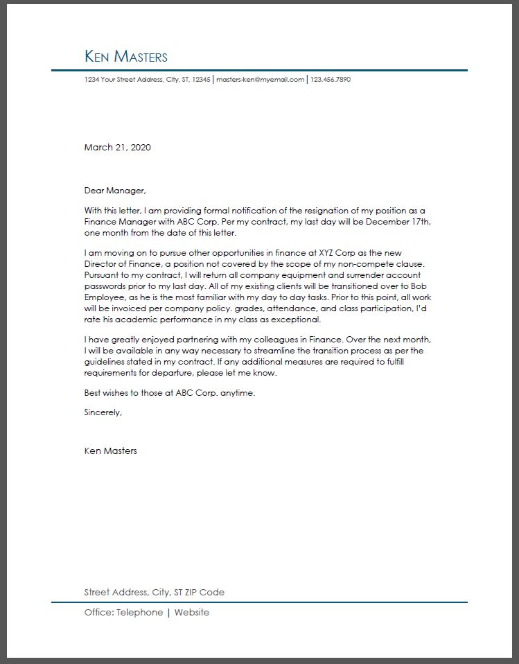 Resignation Letter Examples Of 22 Resumebuilder Com Resignation Letter Examples Of 22 Resumebuilder Com