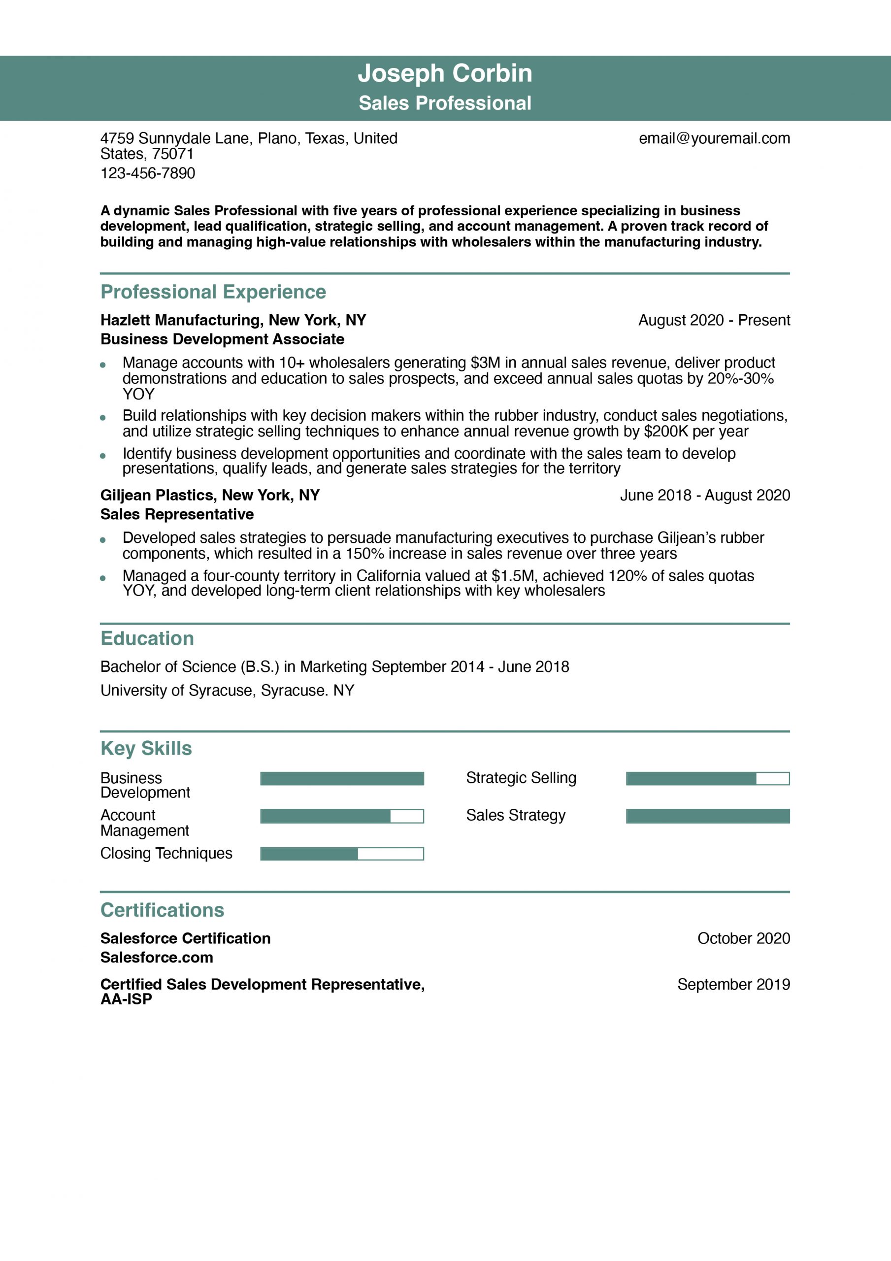 Sales Resume Examples and Templates for 2025