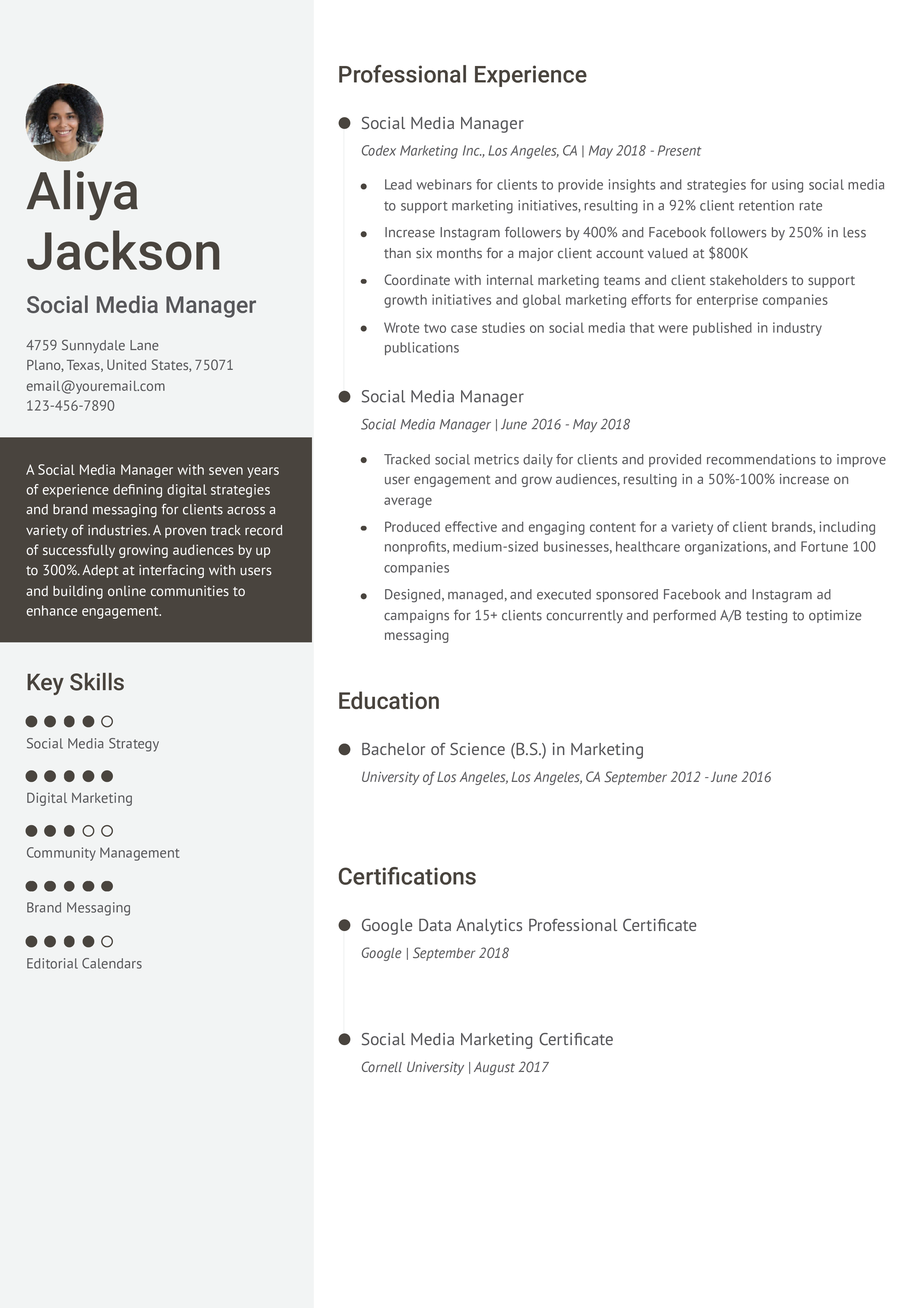 Insightful Resume Template