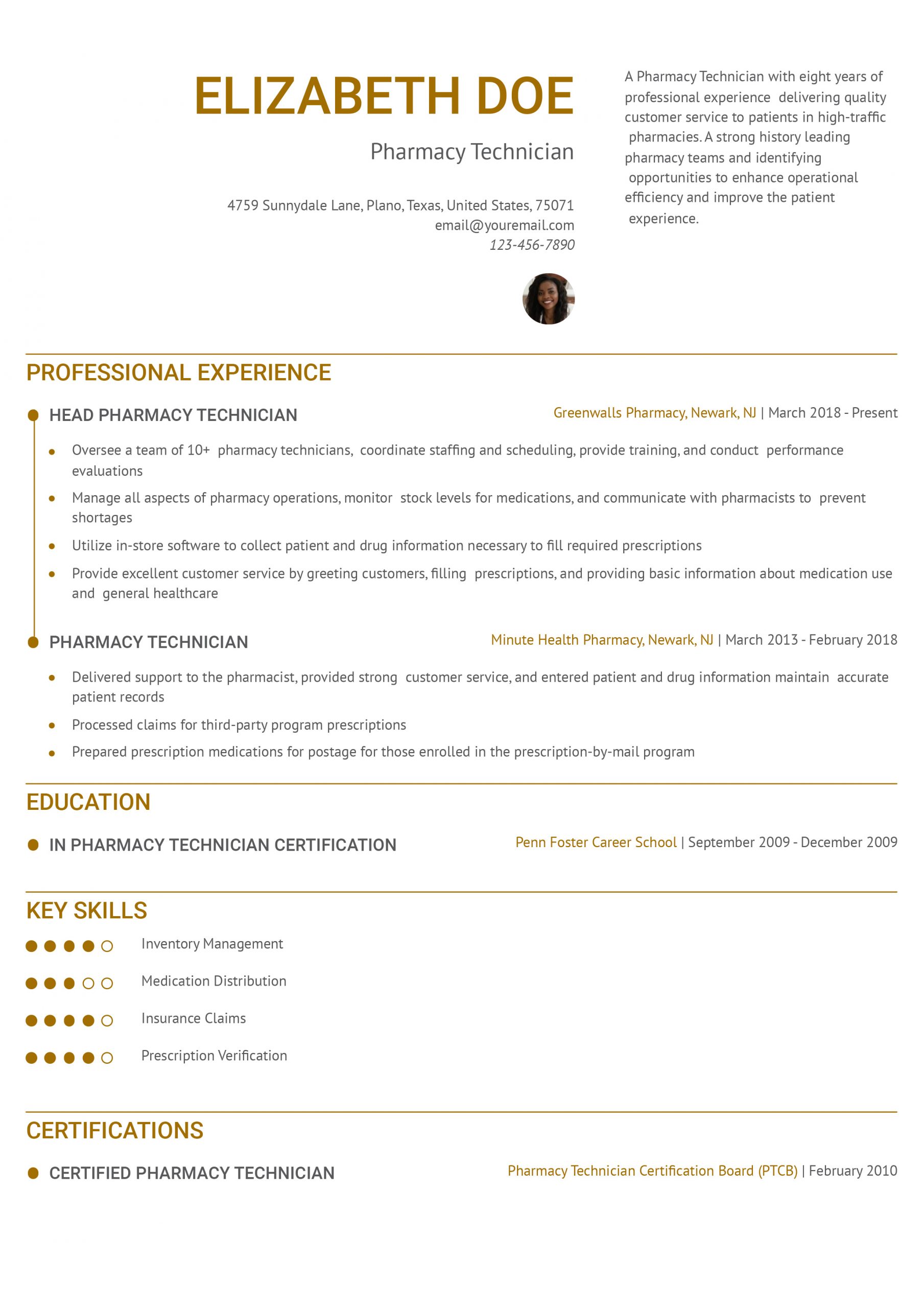 Pharmacy Technician Resume Examples and Templates for 2025