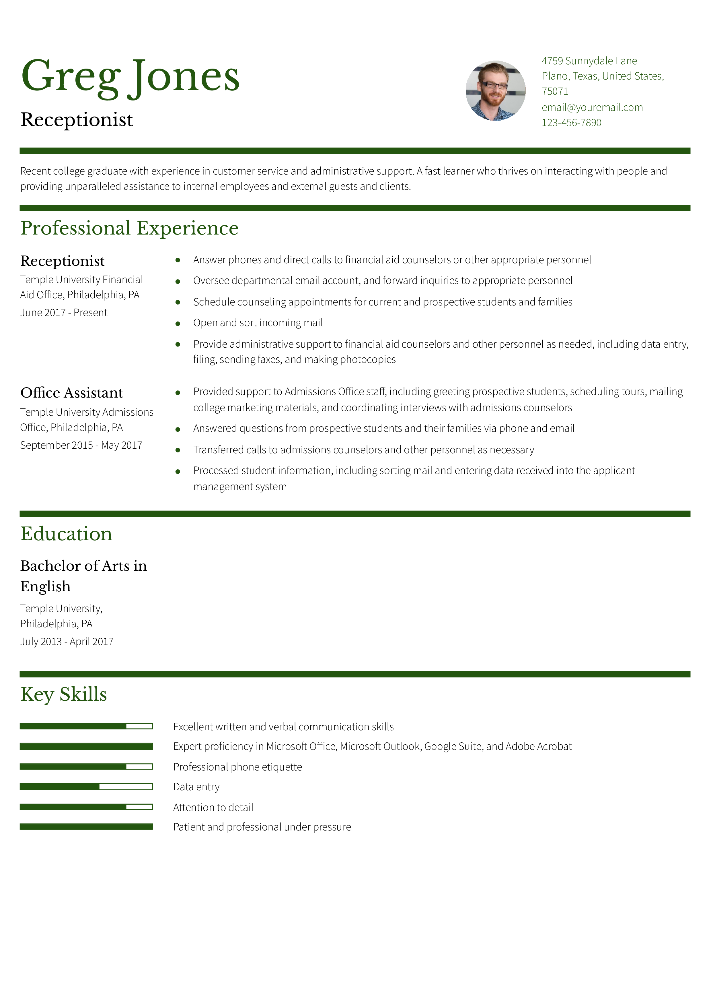 Accessible Resume Template