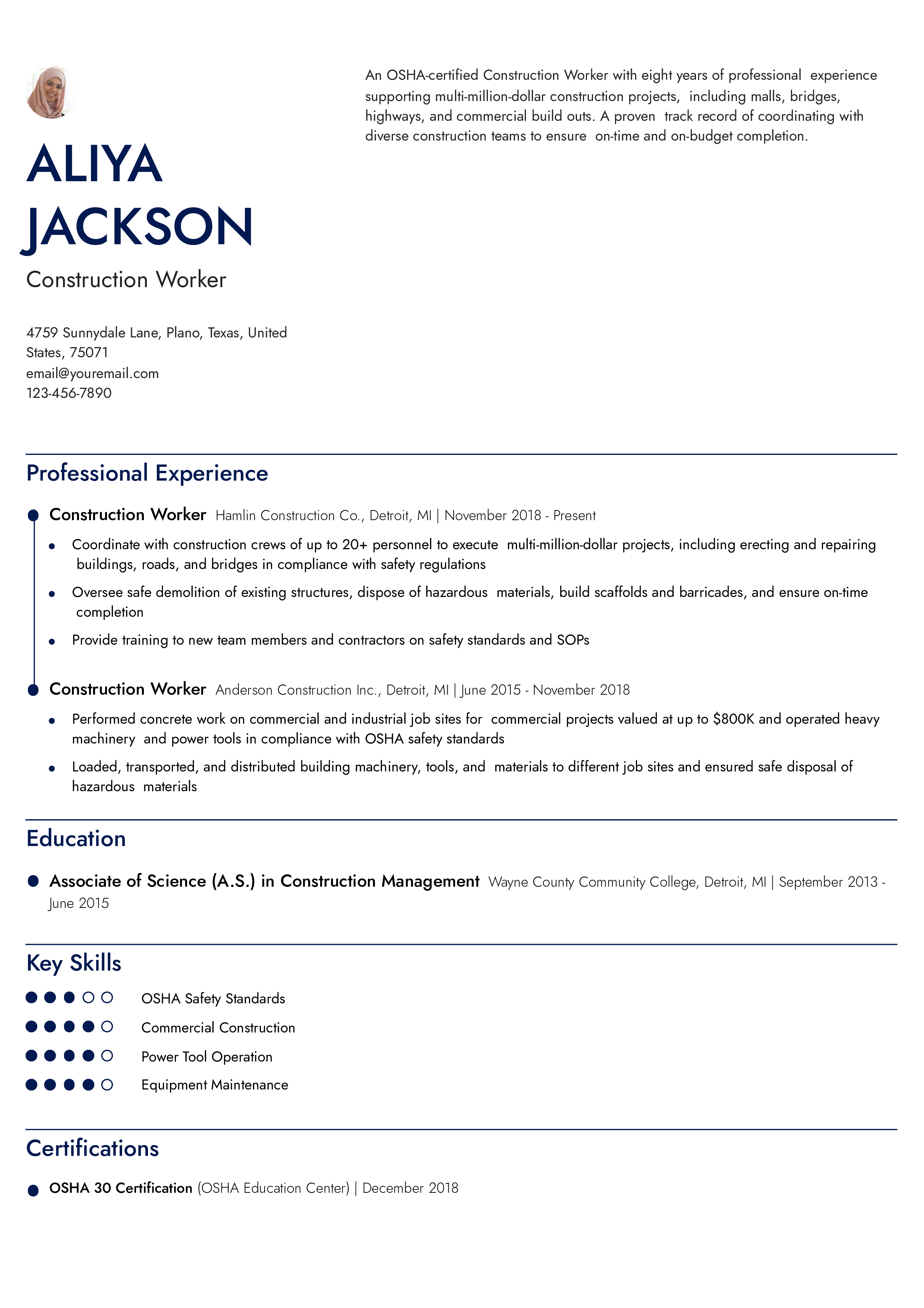 Construction Worker - Mid-level