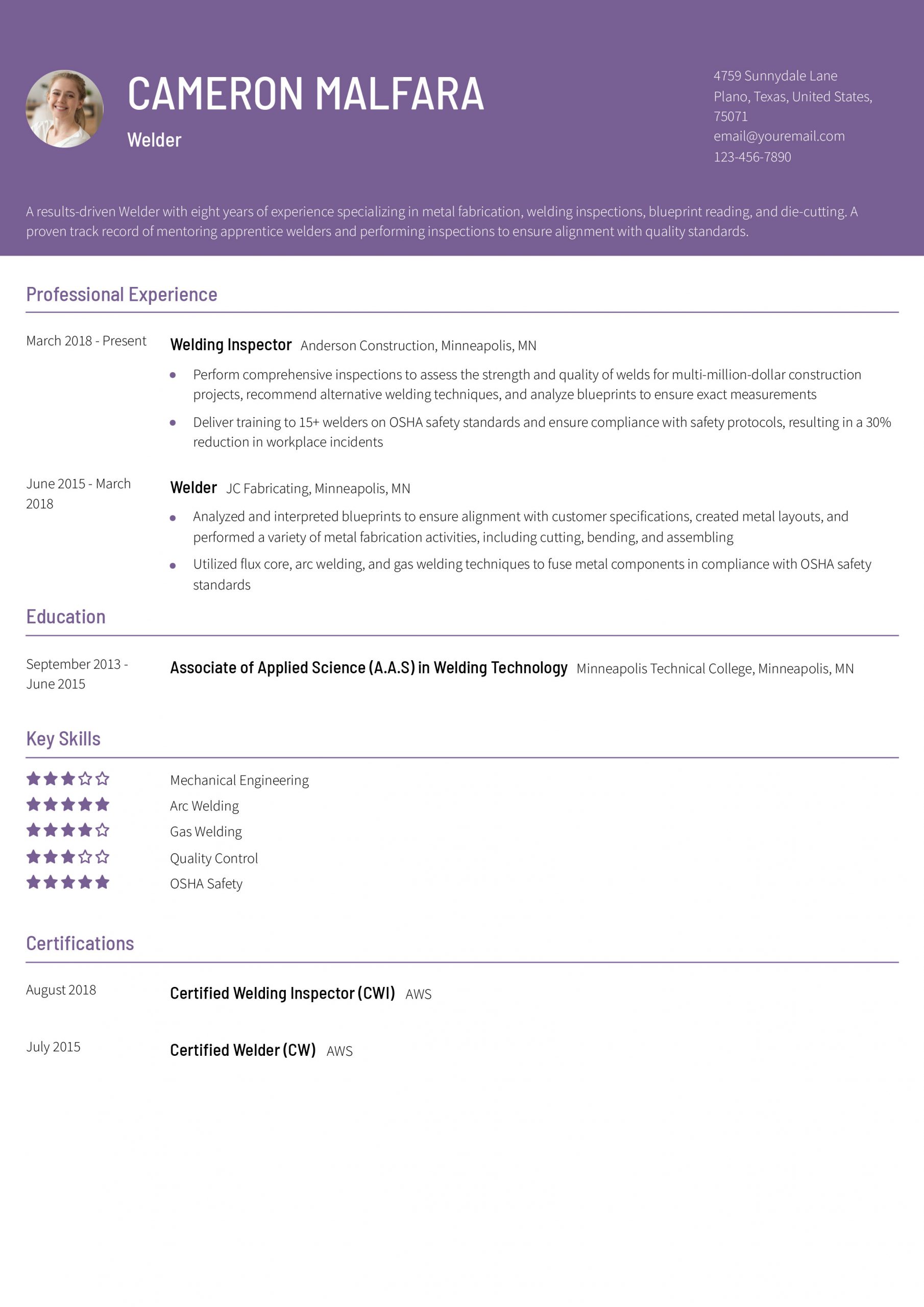 Welder Resume Examples and Templates for 2025