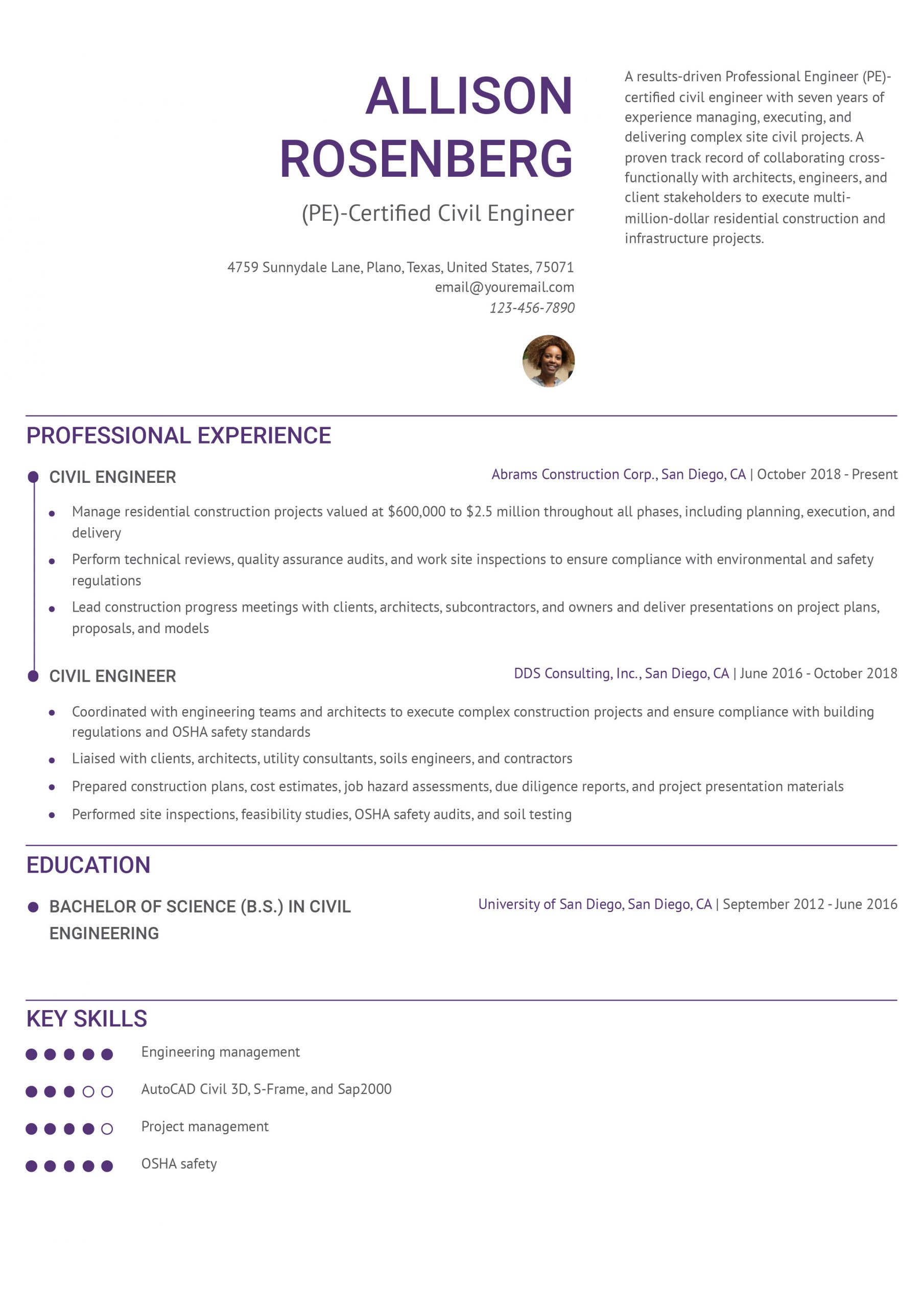 Civil Engineering Resume Examples and Templates for 2025