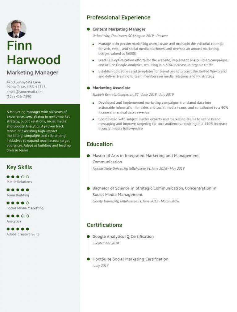 Marketing Manager Resume Examples and Templates for 2024 ...