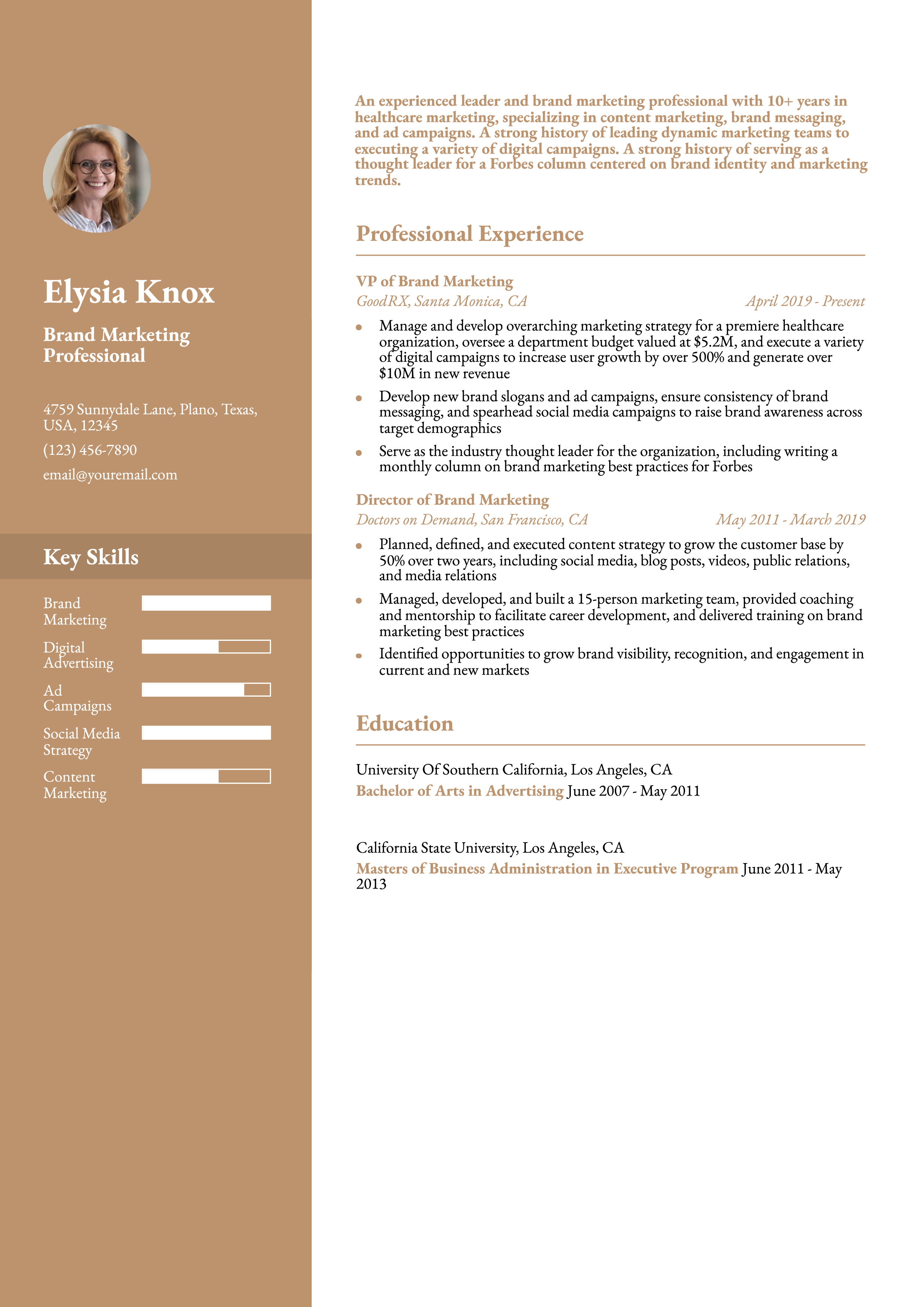 Marketing Manager Senior Level
